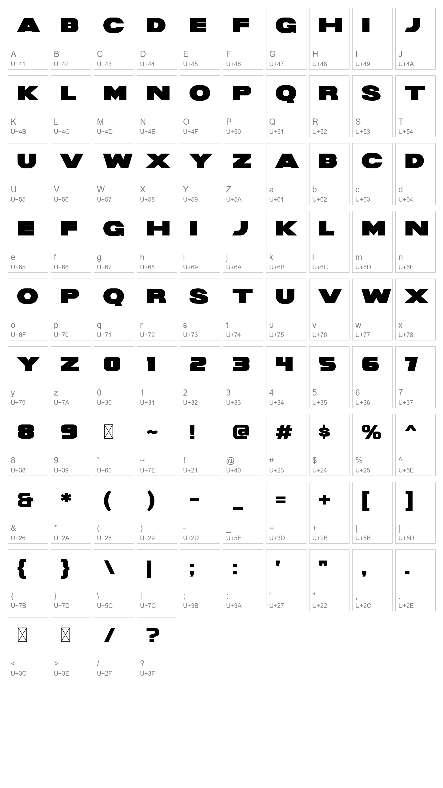 Character Map Image