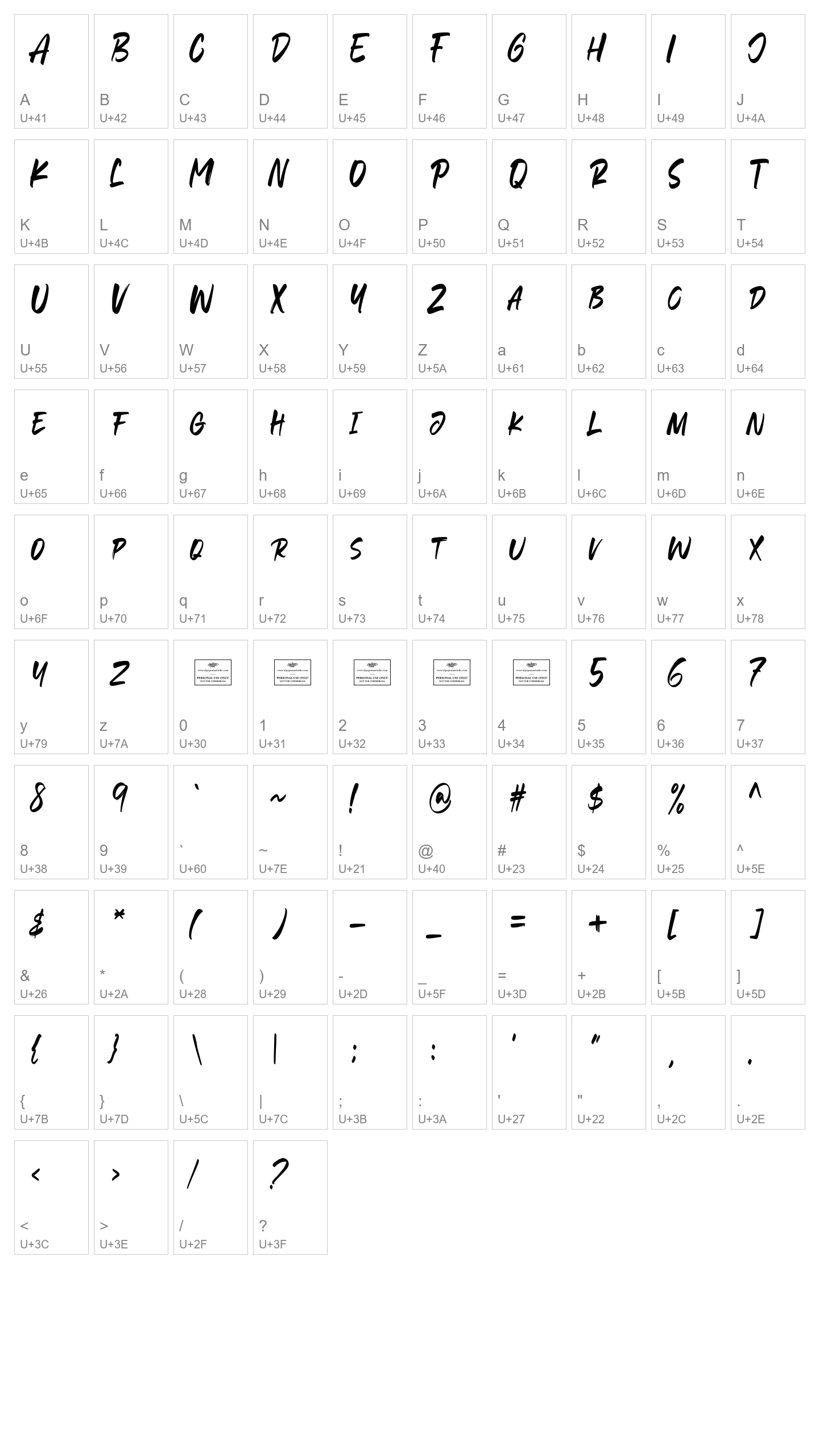 Character Map Image
