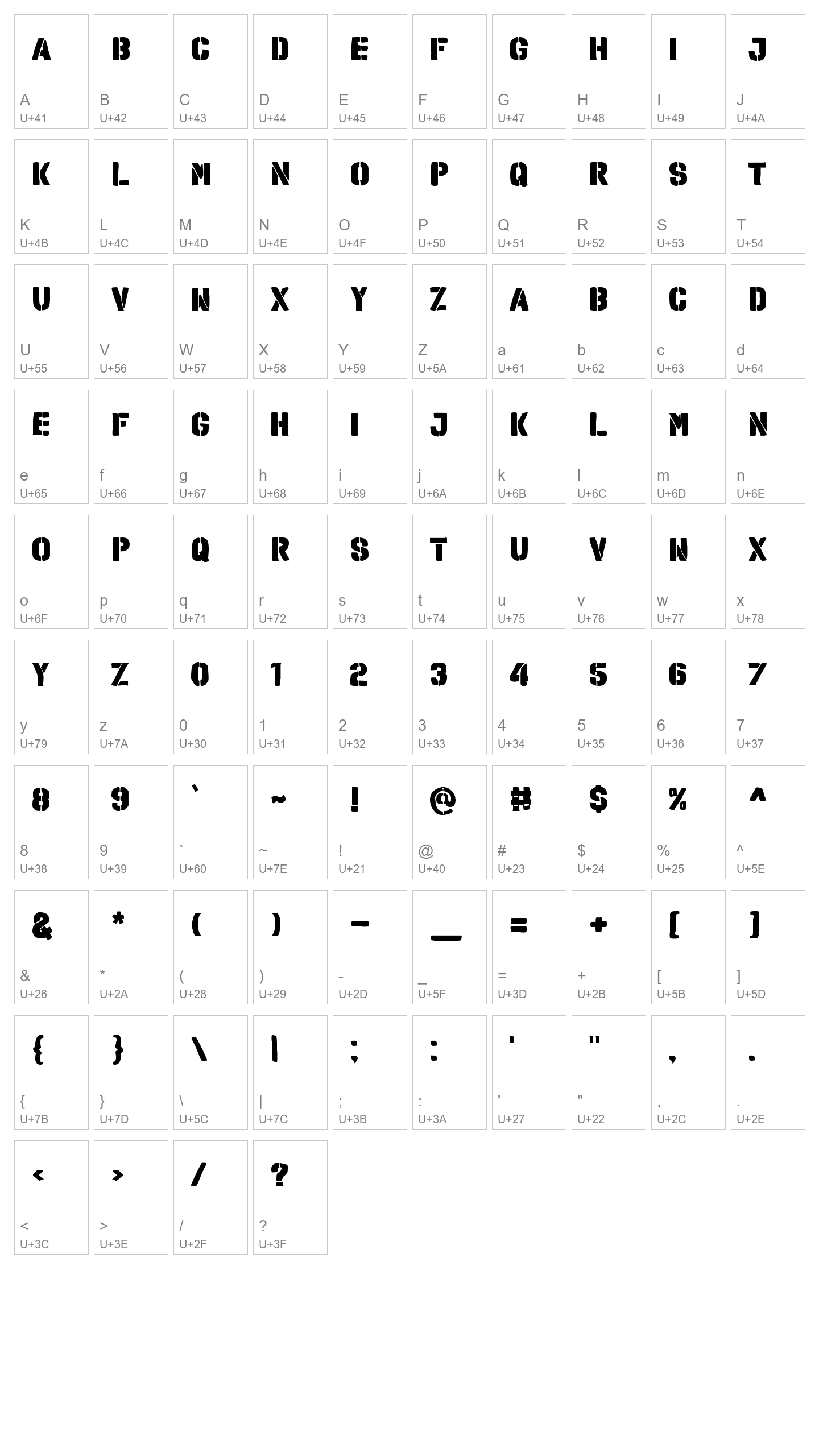 Character Map Image