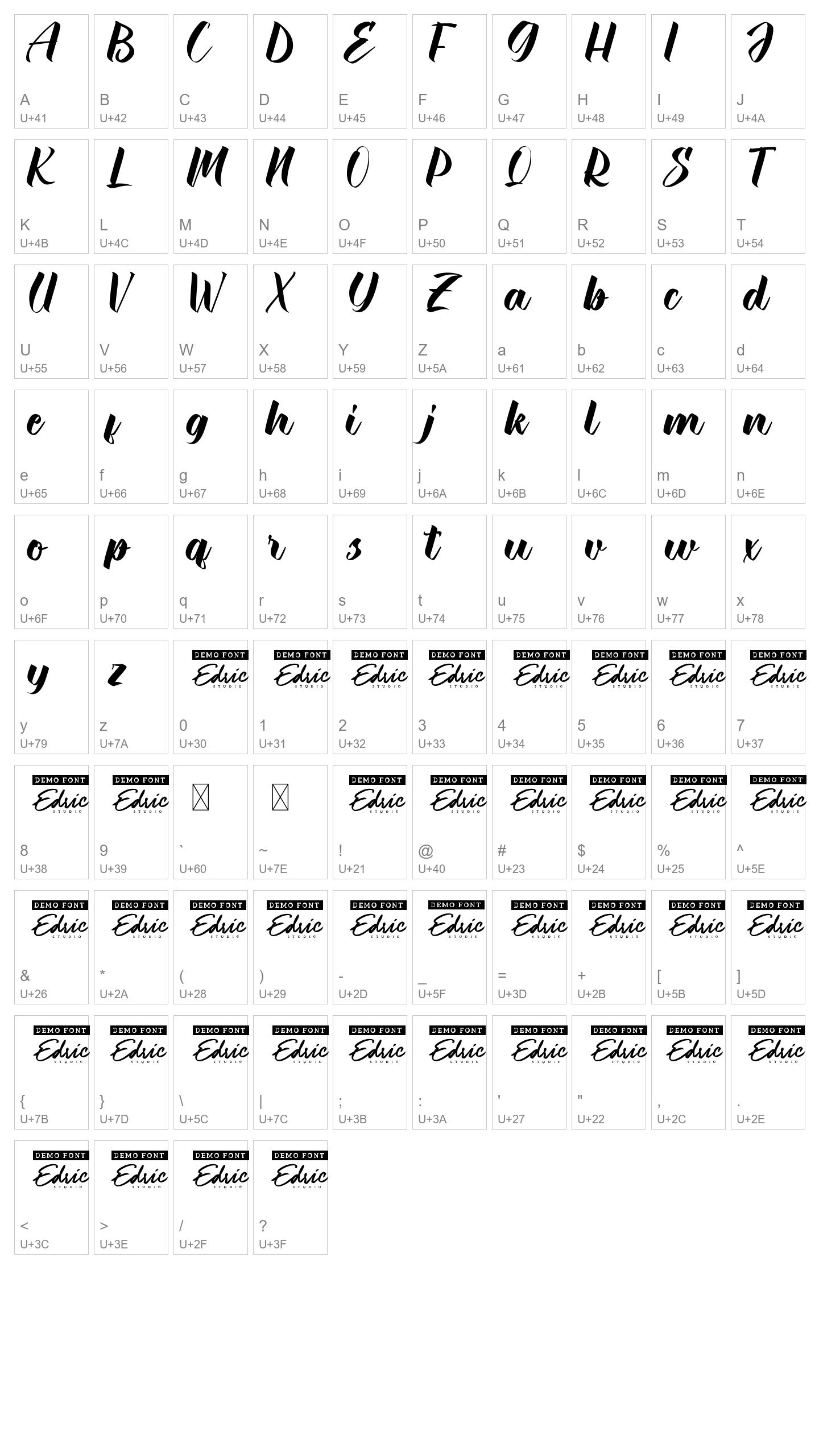 Character Map Image