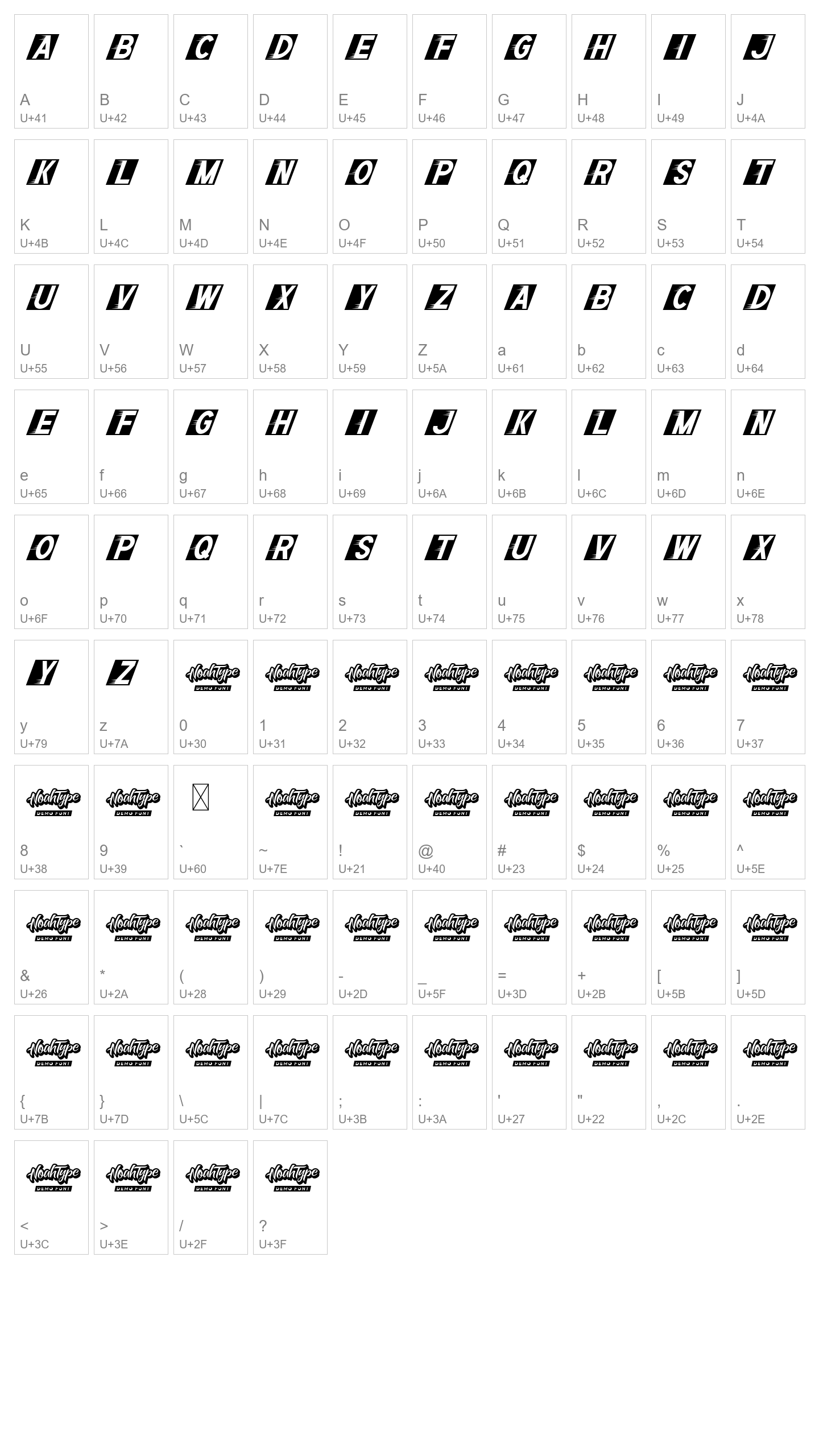 Character Map Image