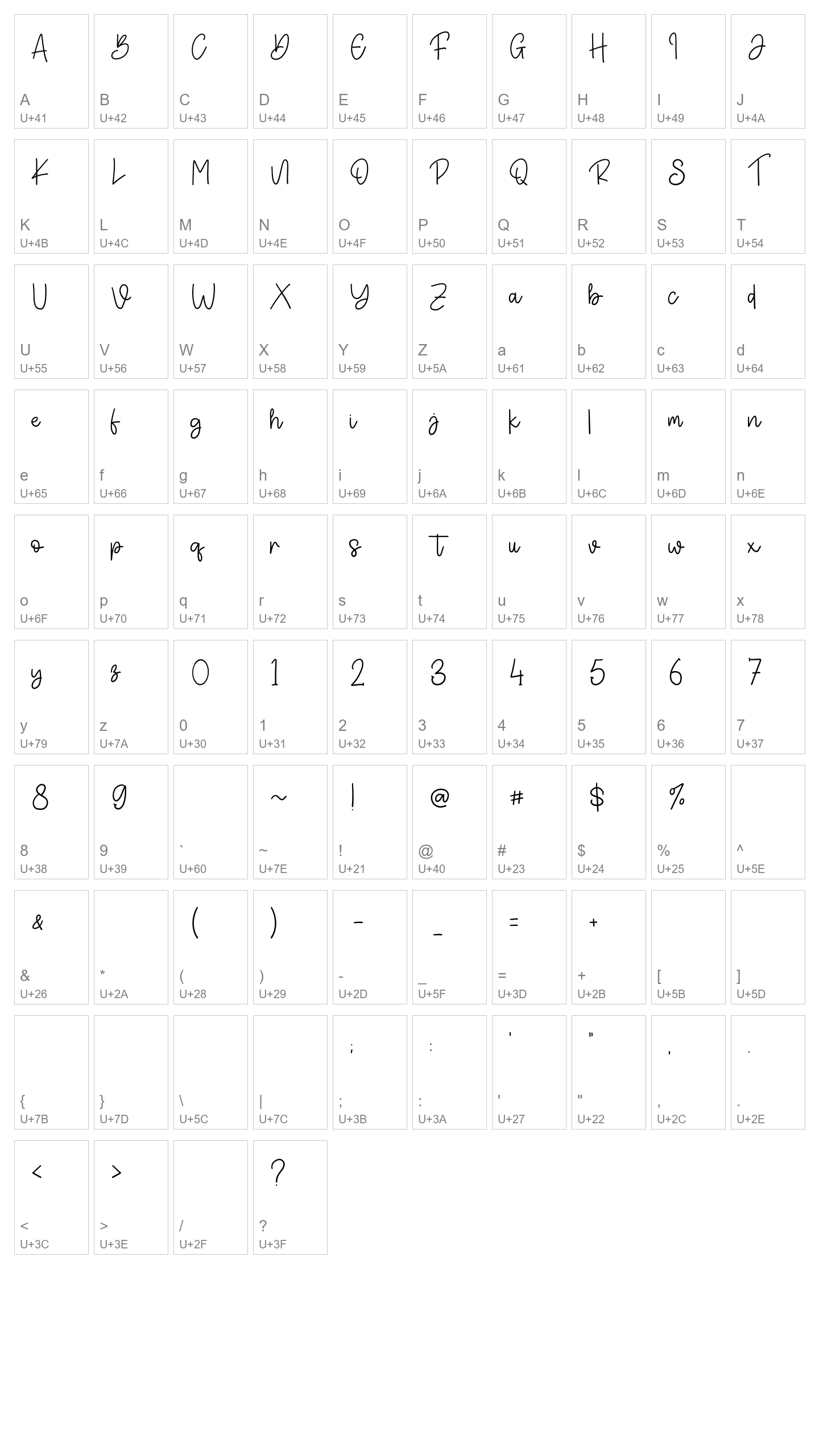 Character Map Image