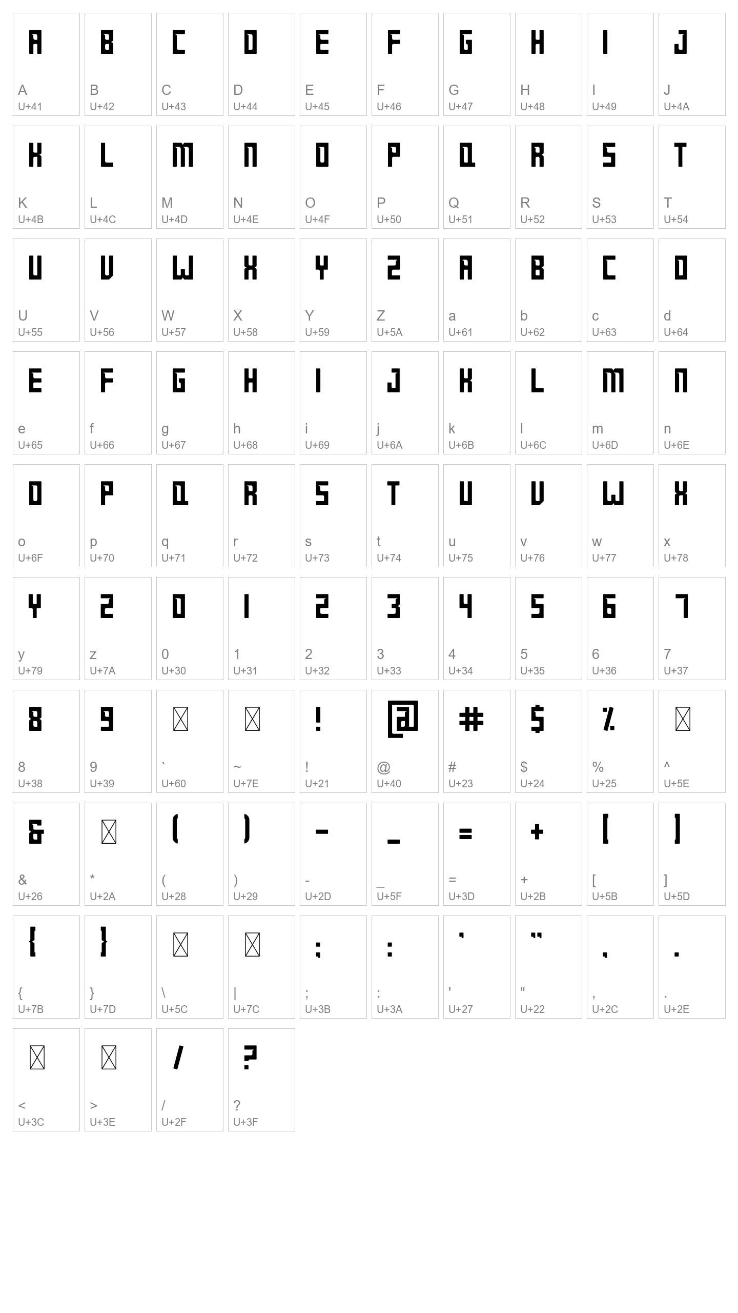 Character Map Image