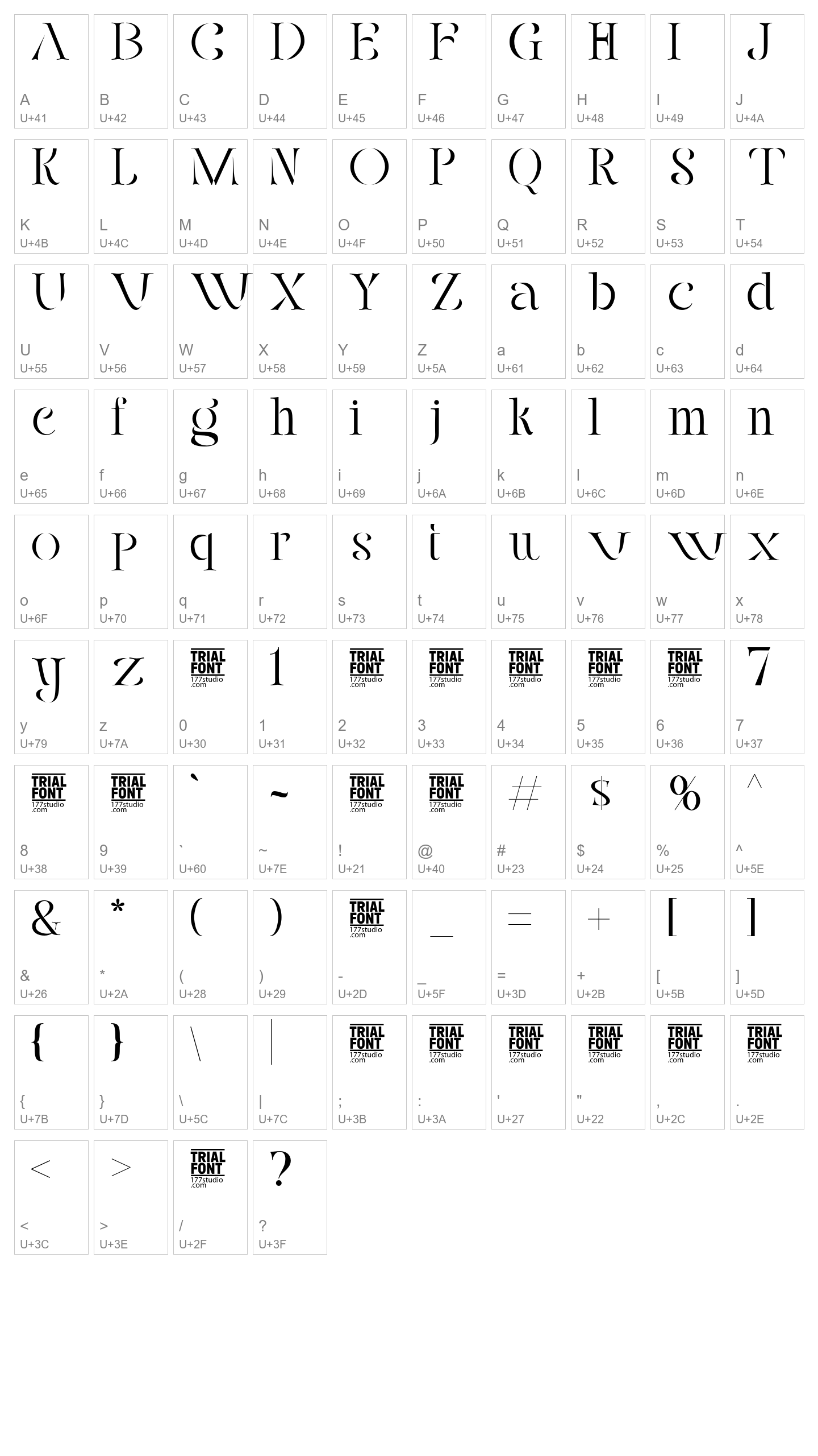 Character Map Image