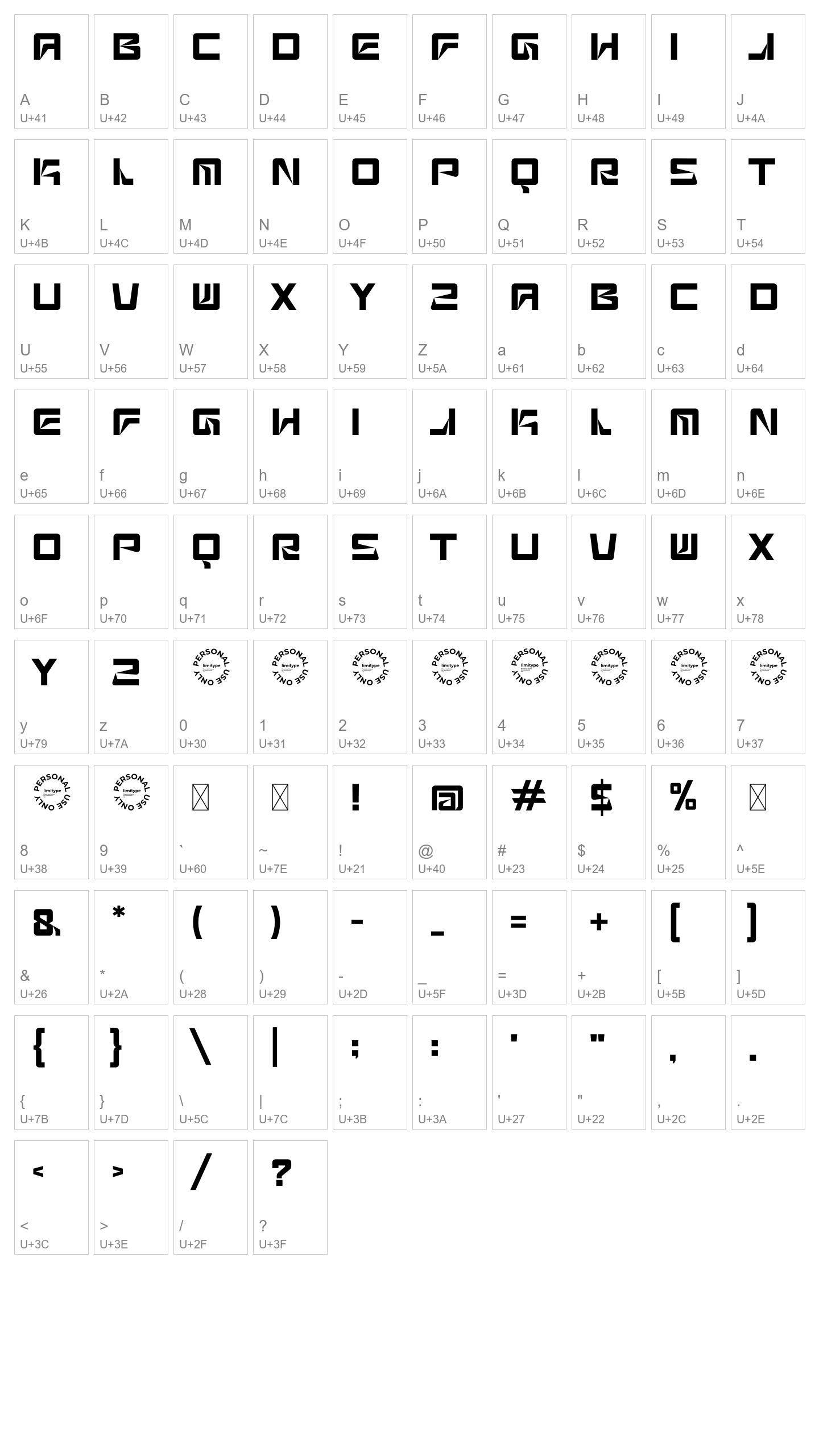 Character Map Image
