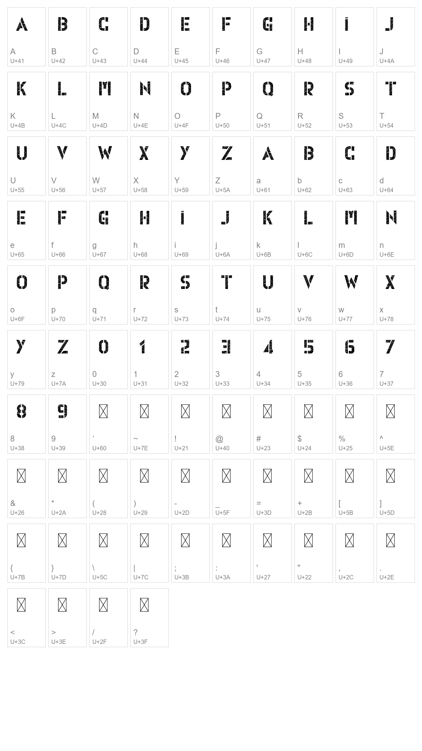 Character Map Image