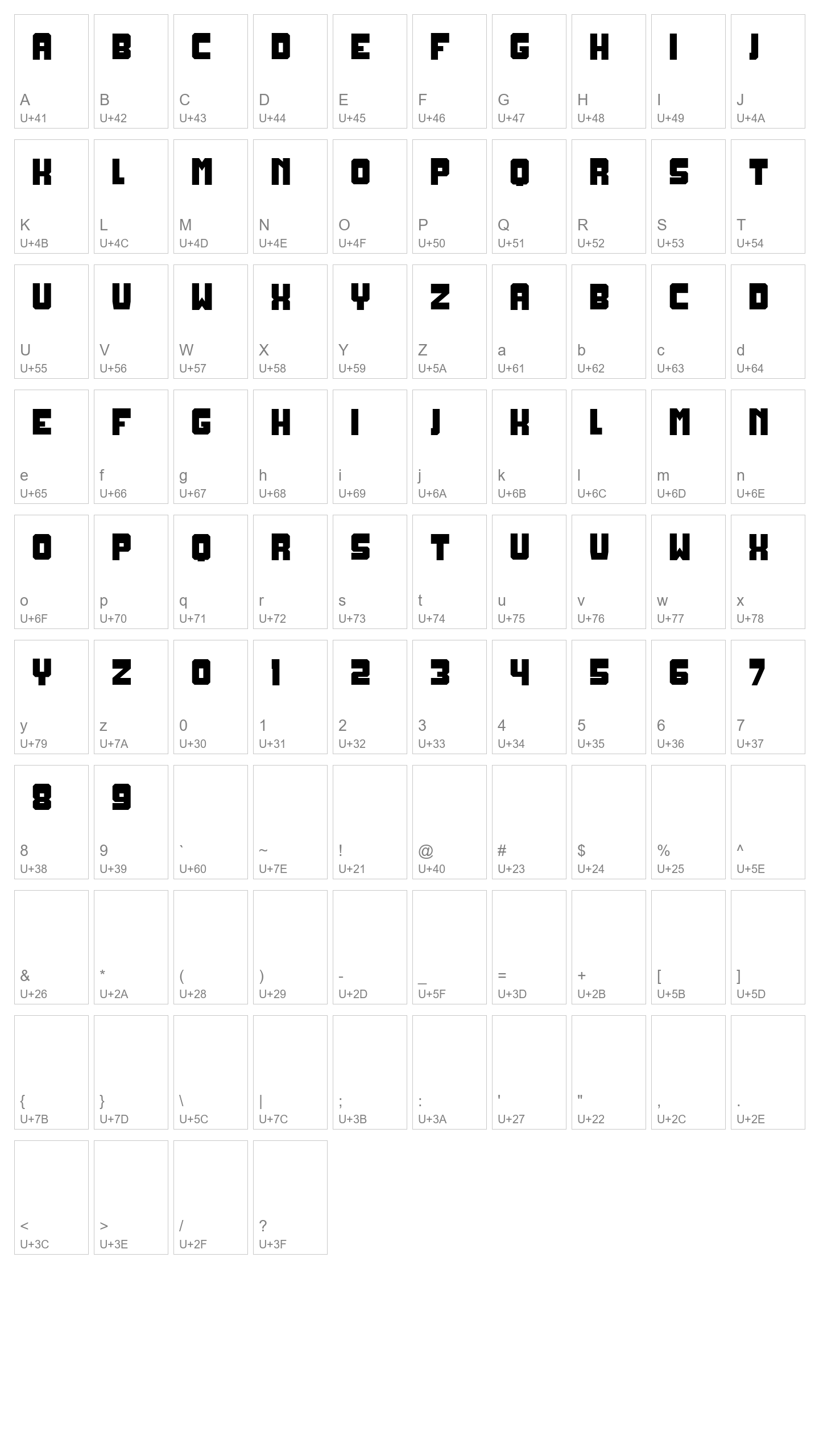 Character Map Image