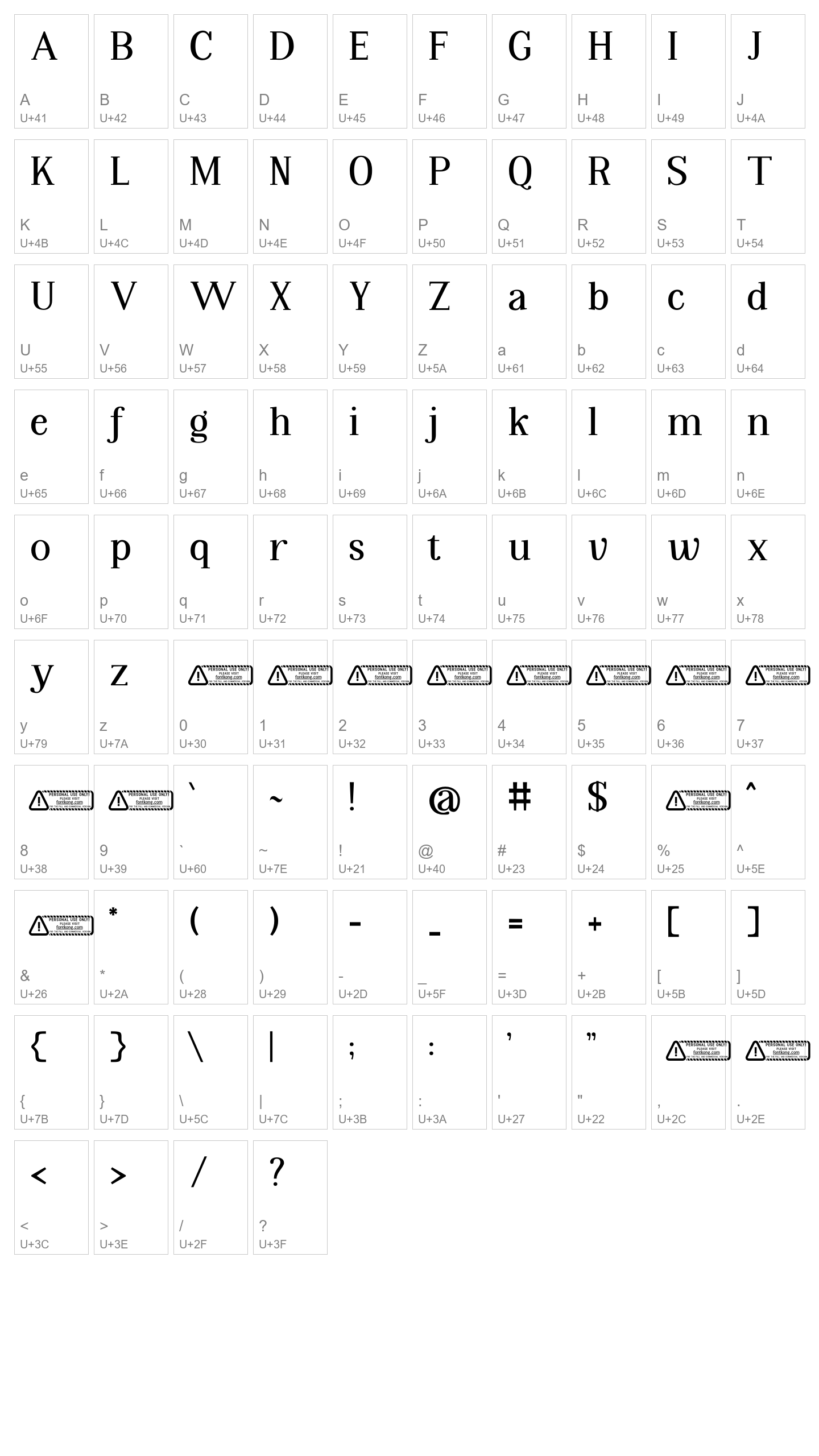 Character Map Image