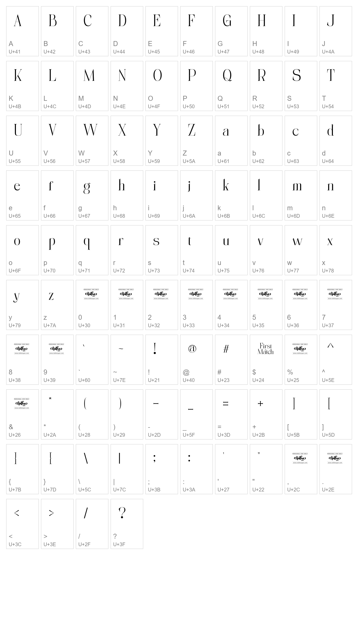 Character Map Image