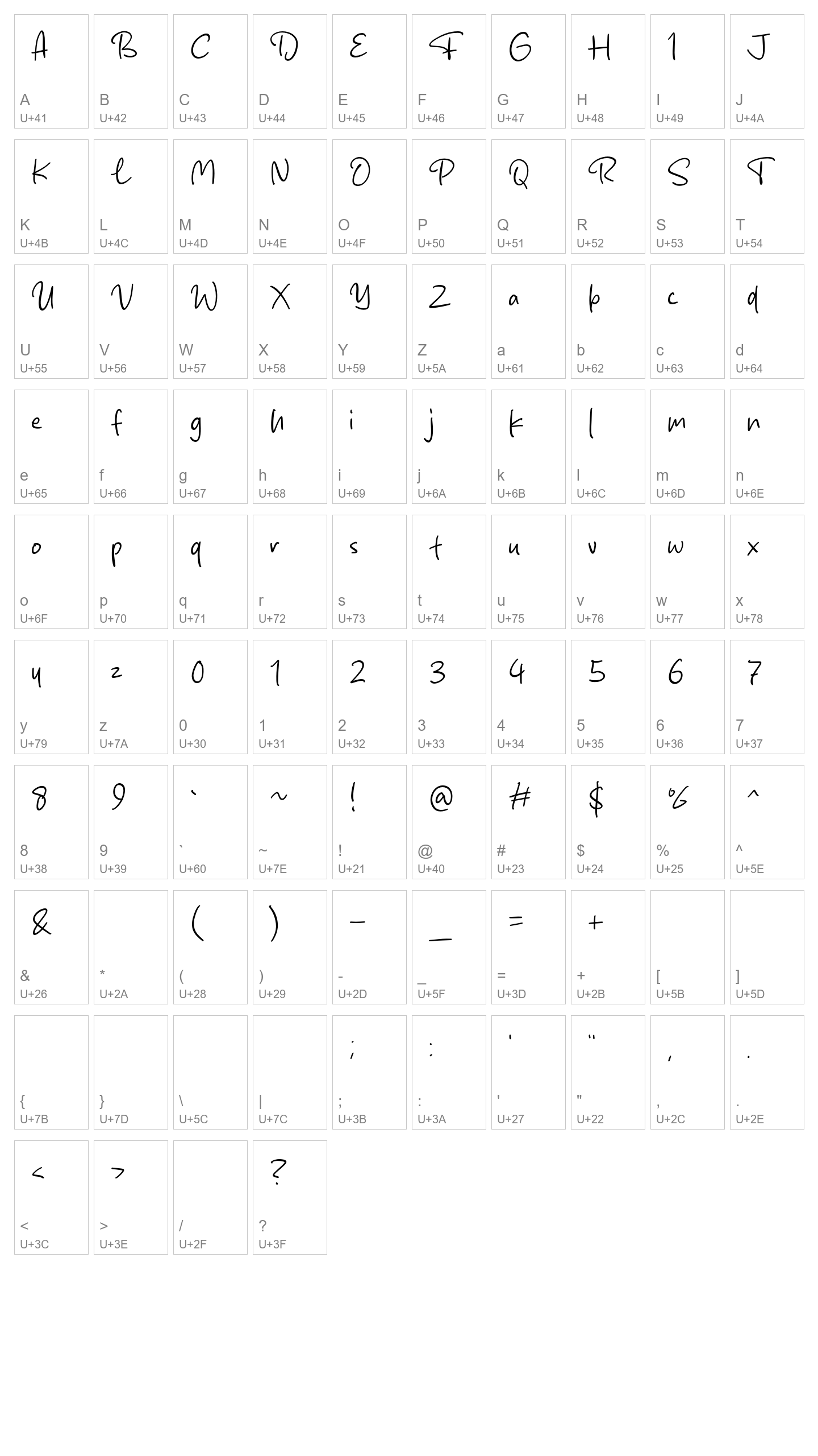 Character Map Image