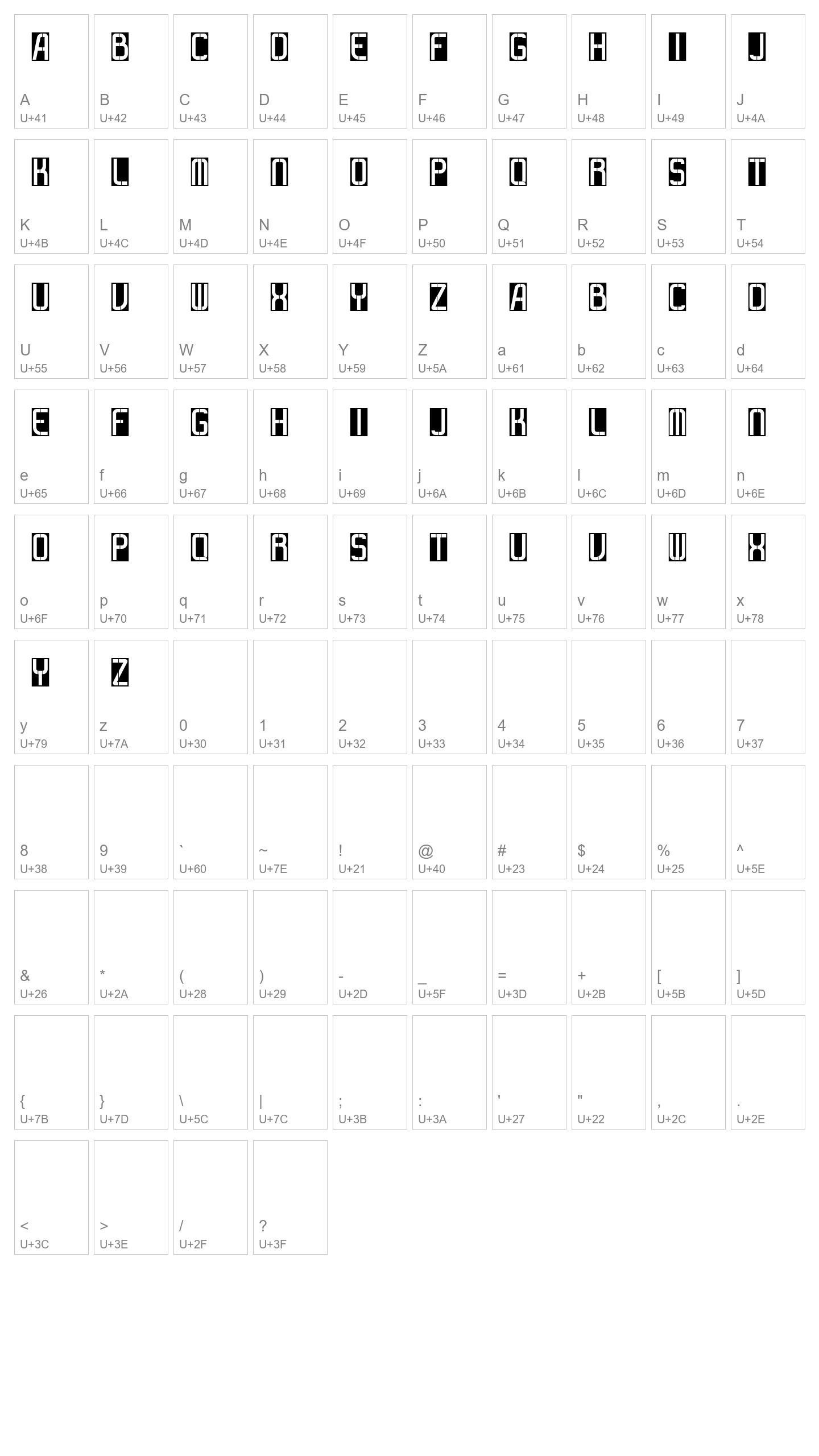 Character Map Image