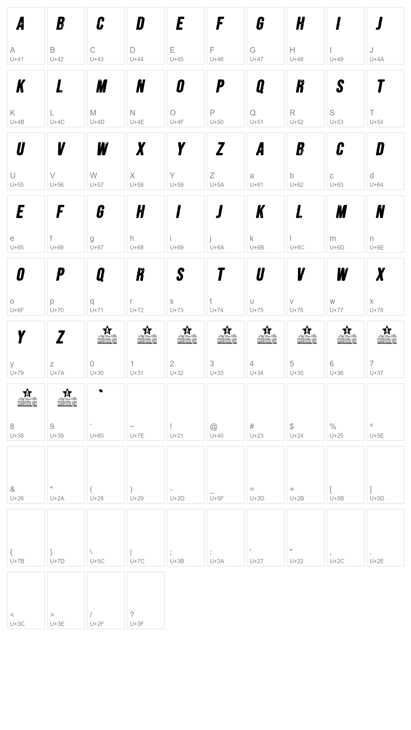Character Map Image
