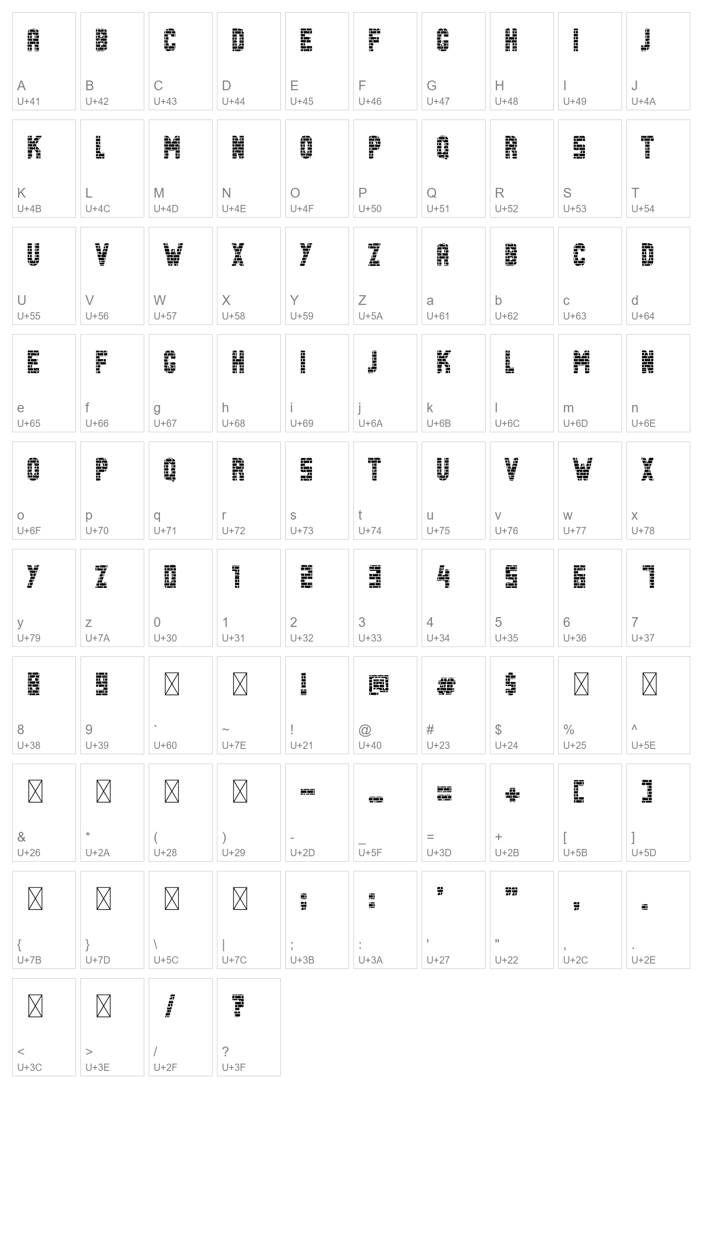 Character Map Image