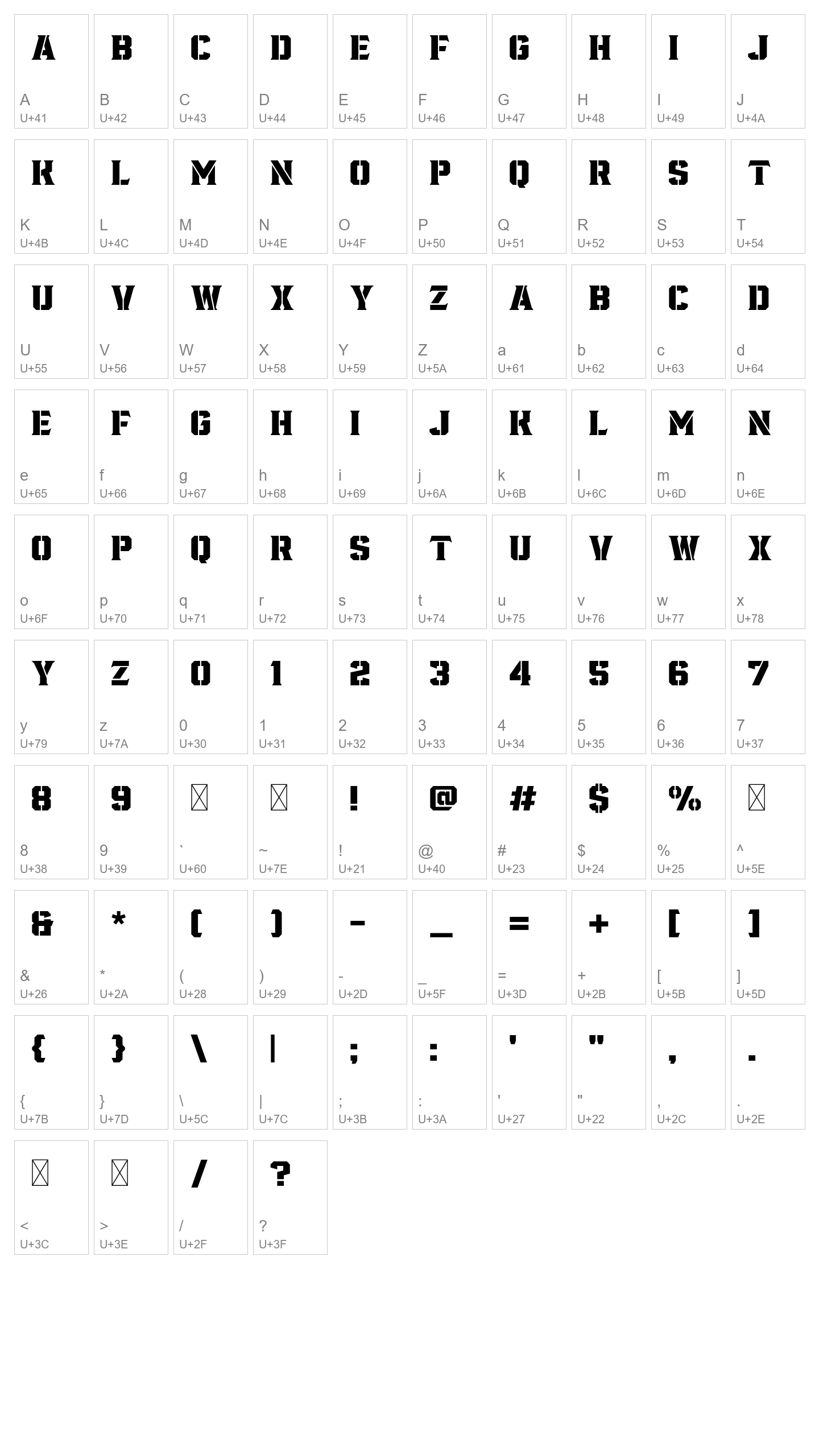 Character Map Image