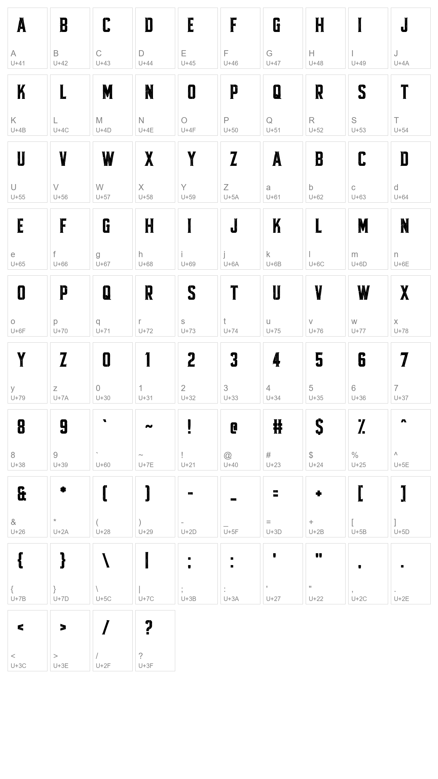 Character Map Image