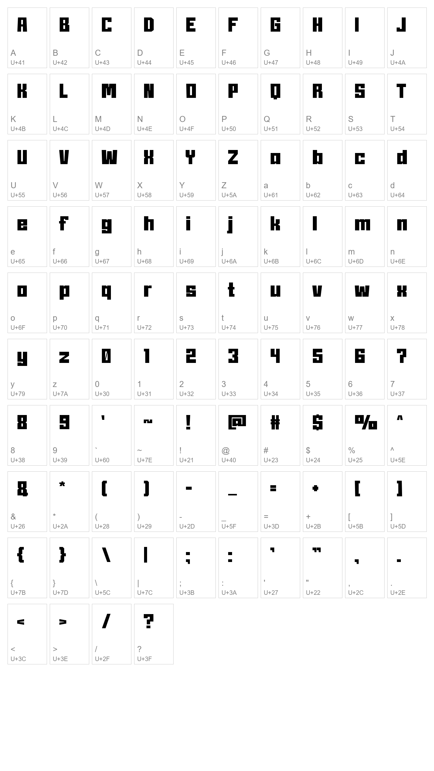 Character Map Image