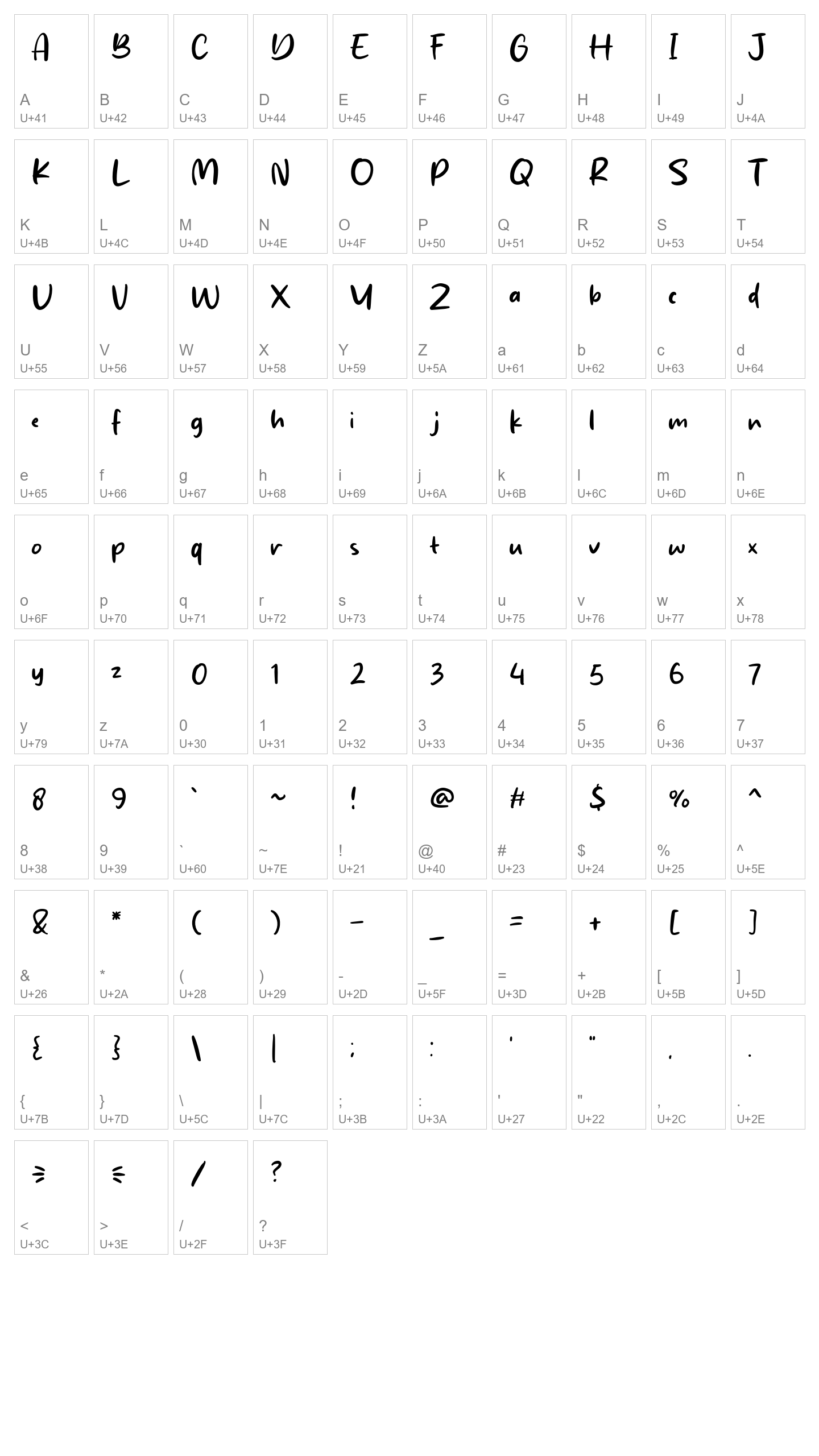 Character Map Image