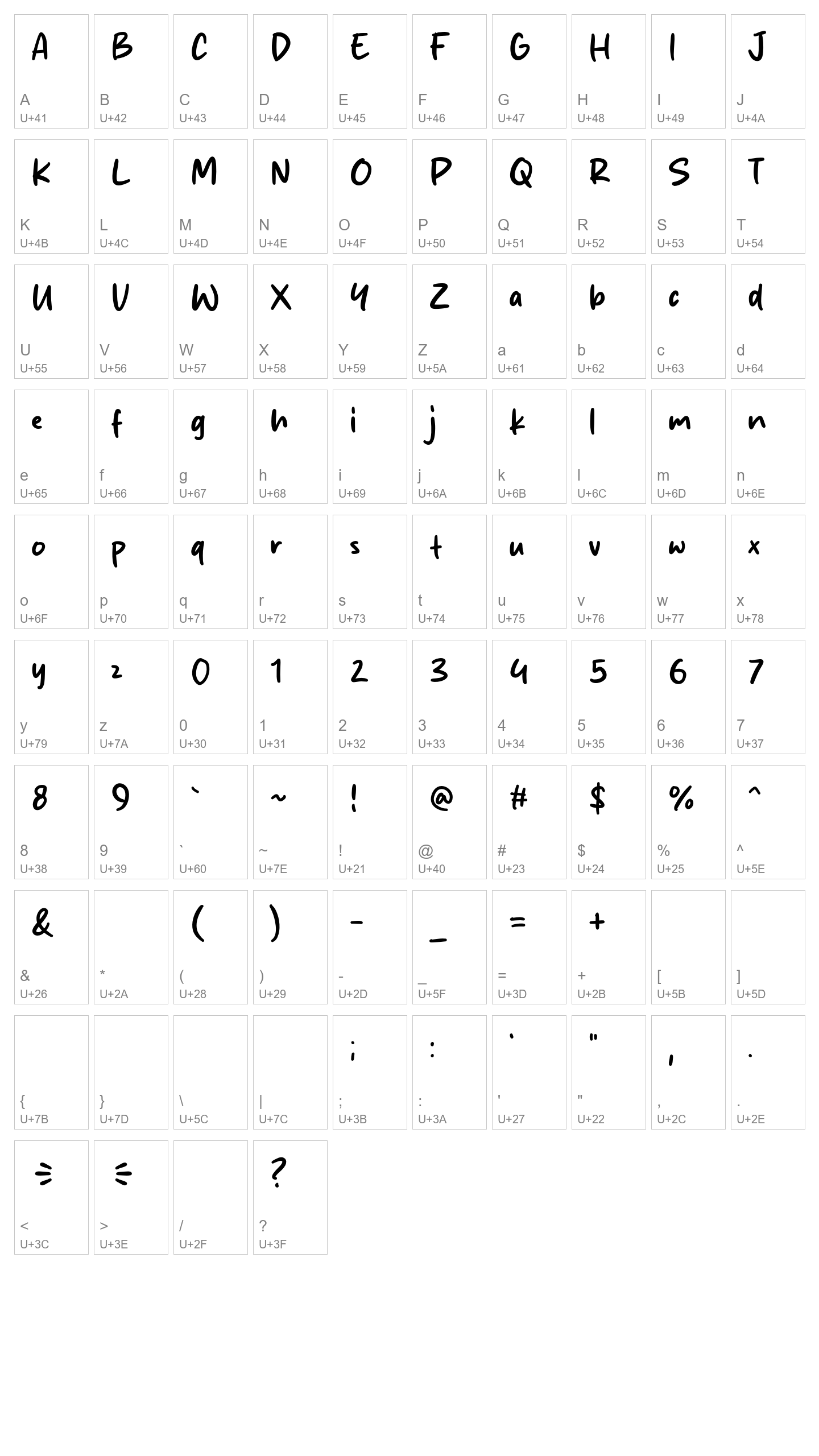 Character Map Image