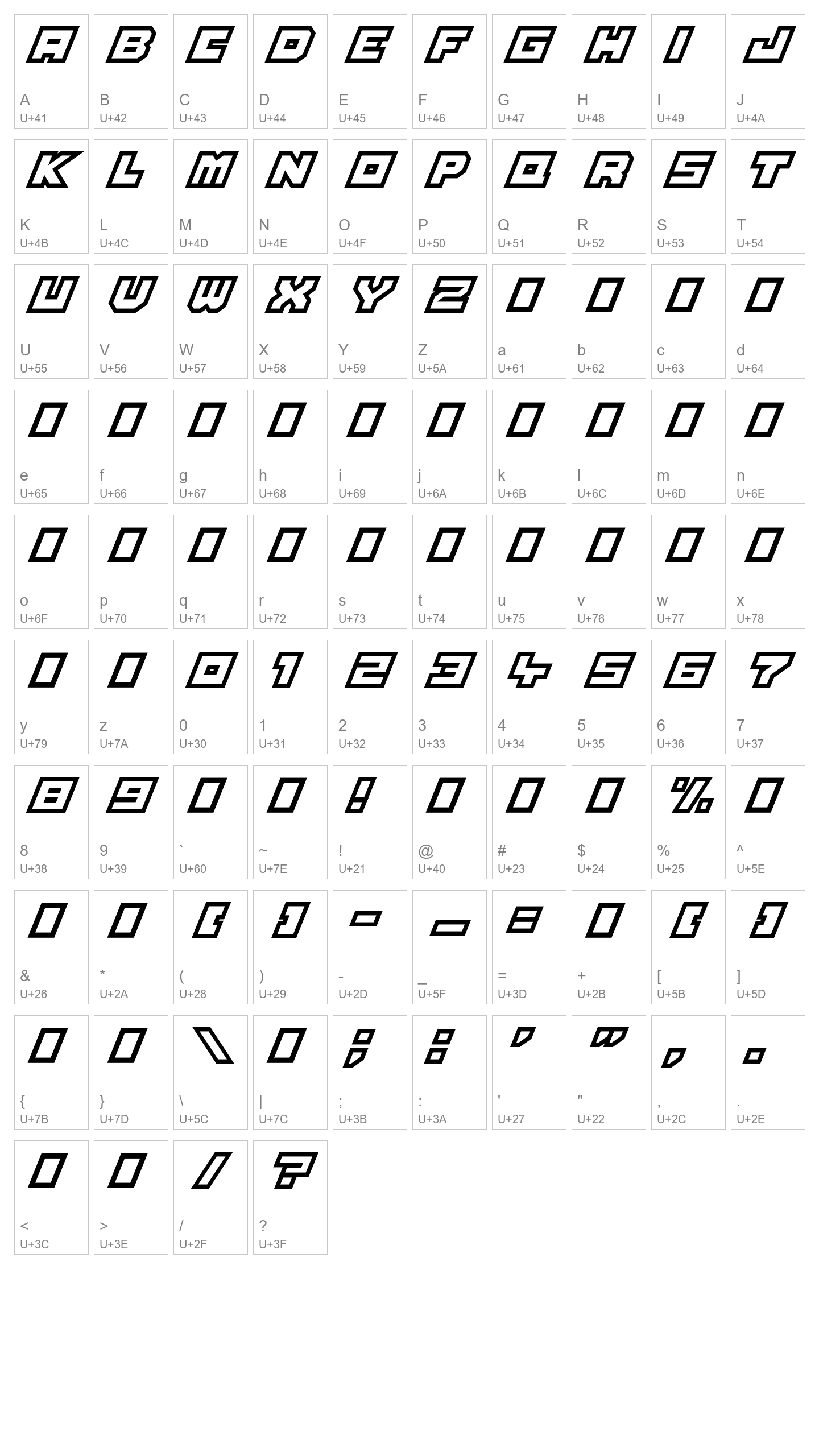 Character Map Image