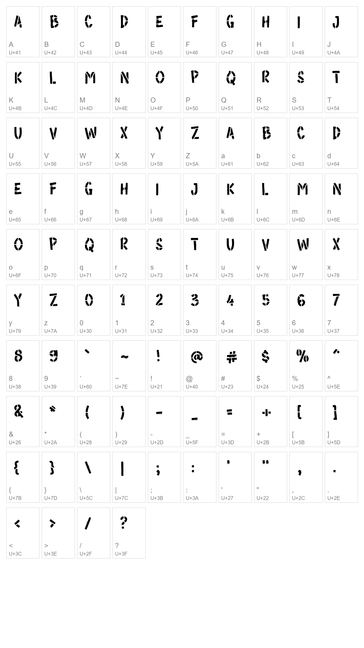 Character Map Image