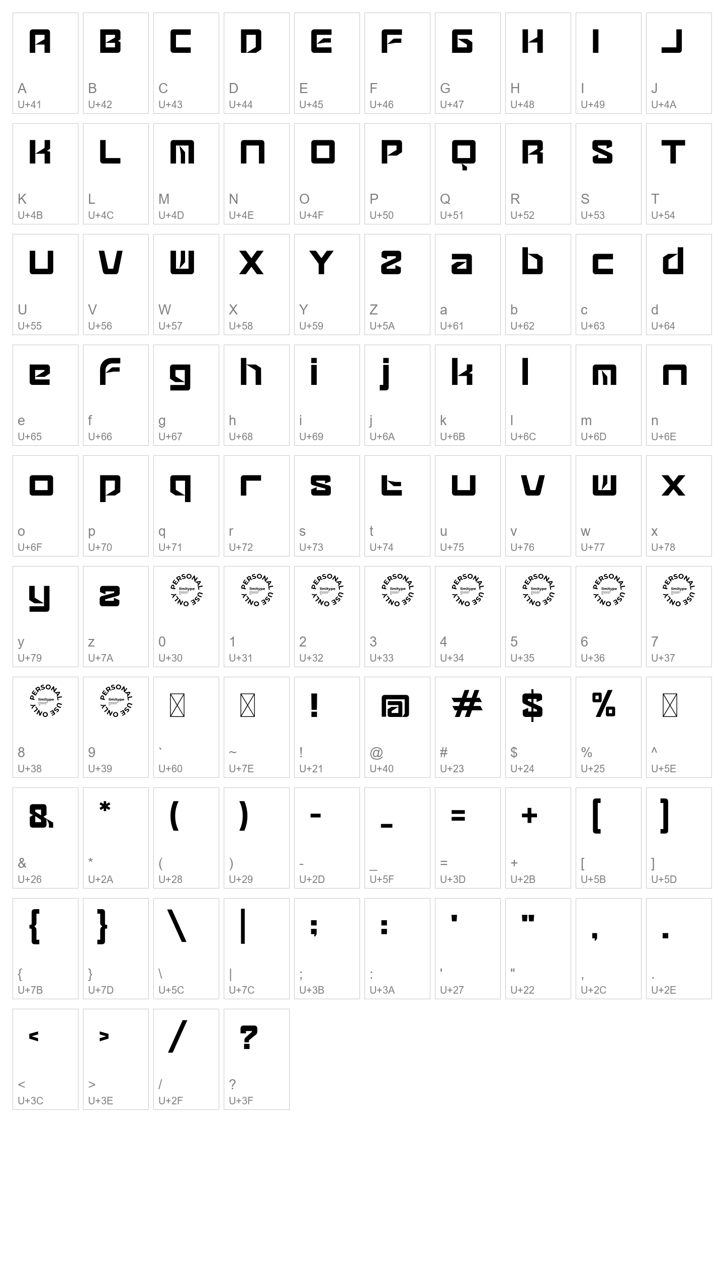 Character Map Image