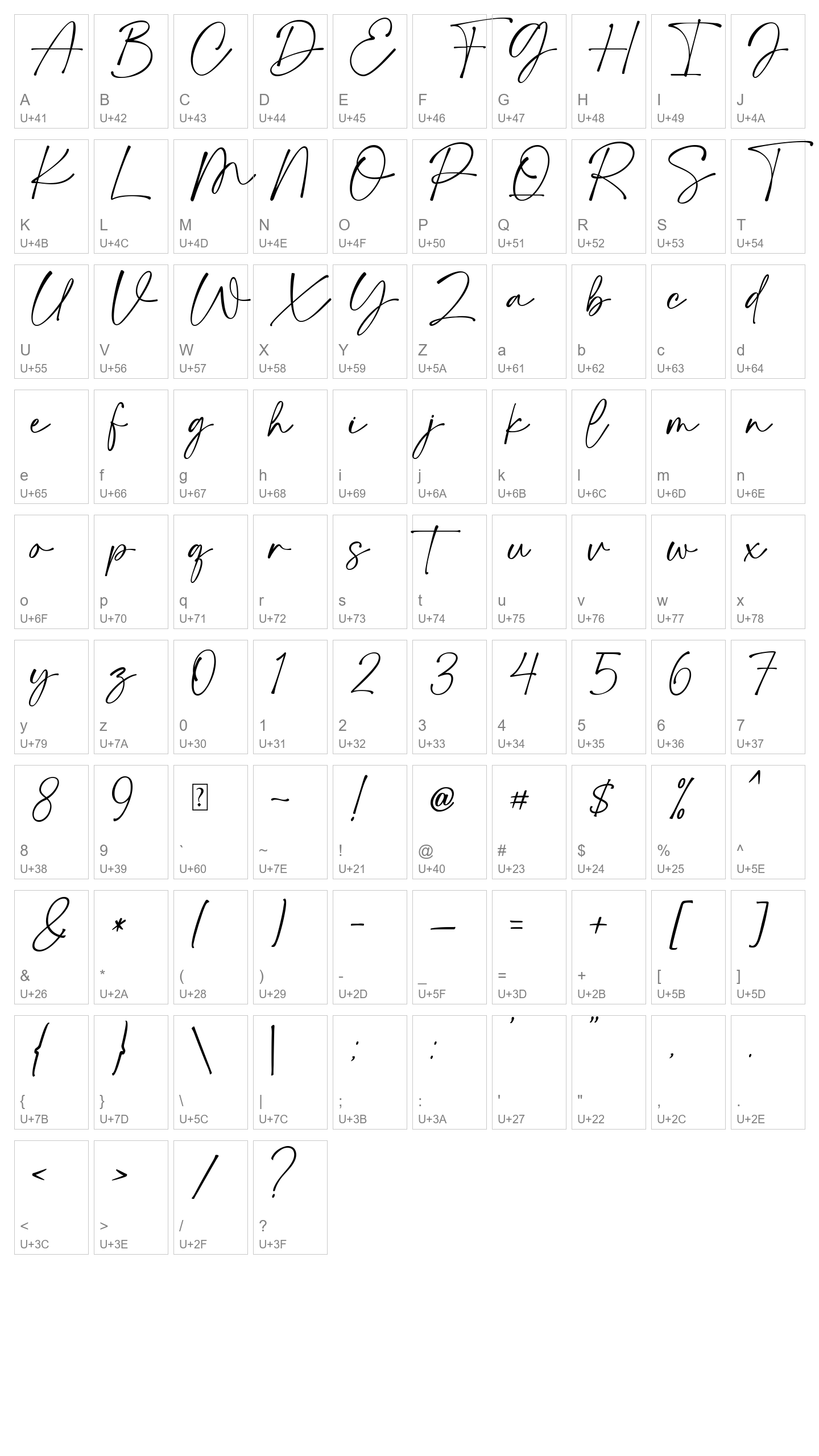 Character Map Image