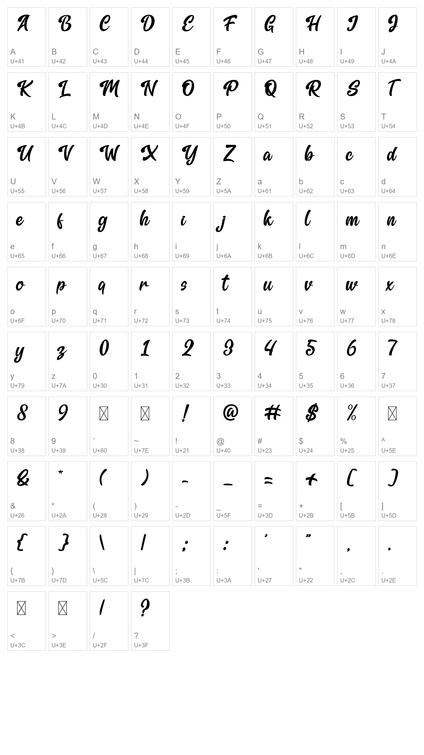 Character Map Image