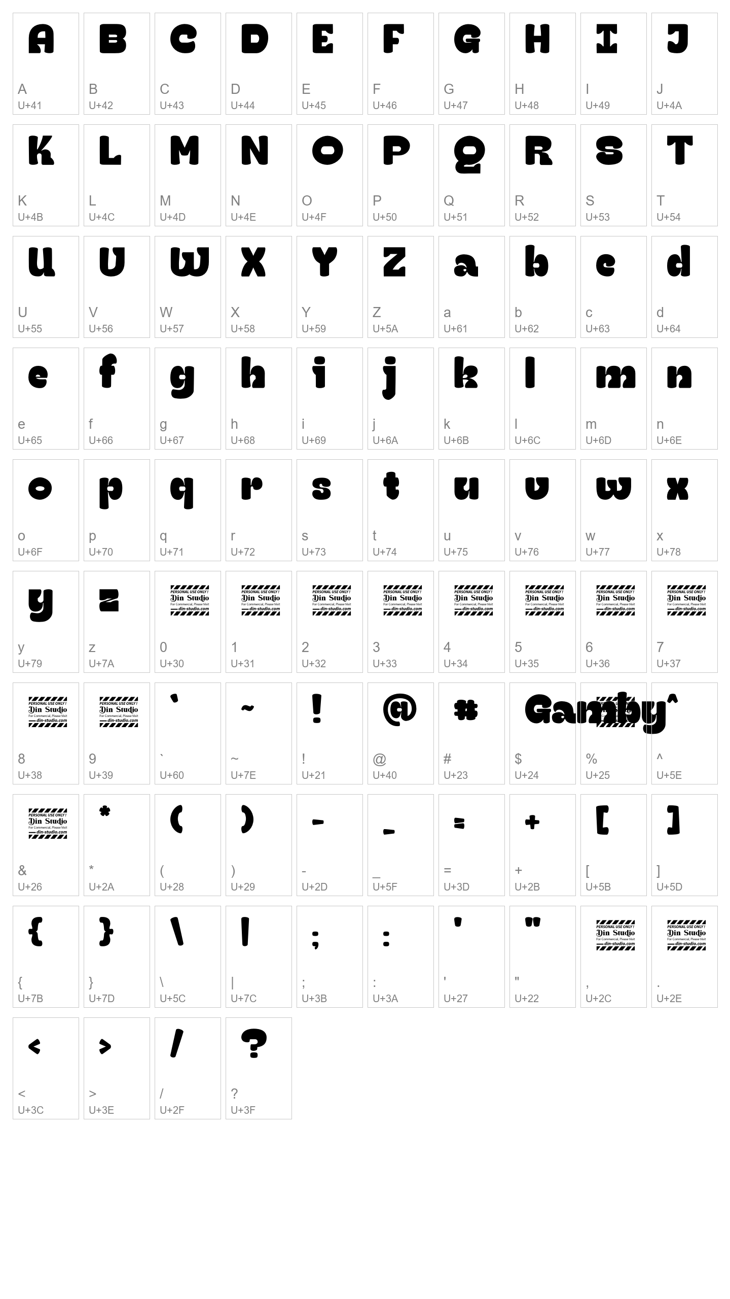 Character Map Image