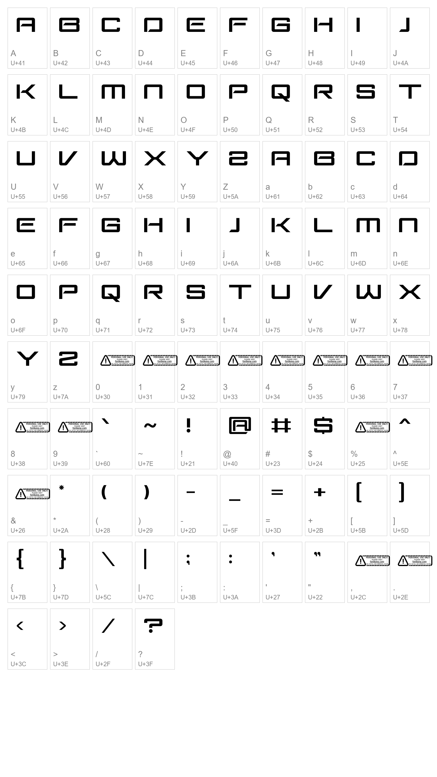 Character Map Image