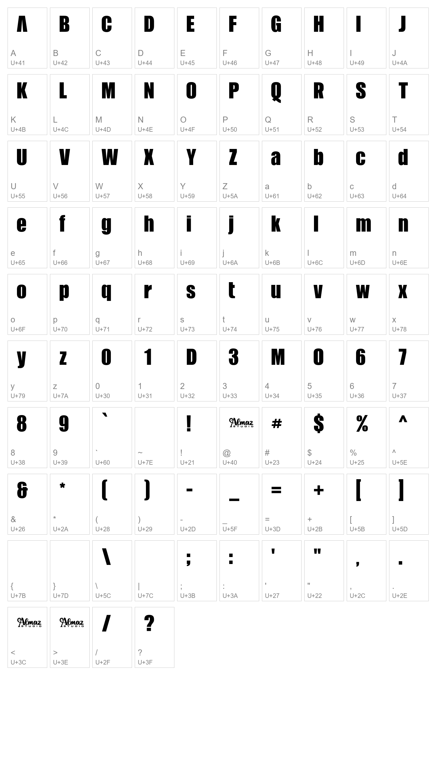 Character Map Image