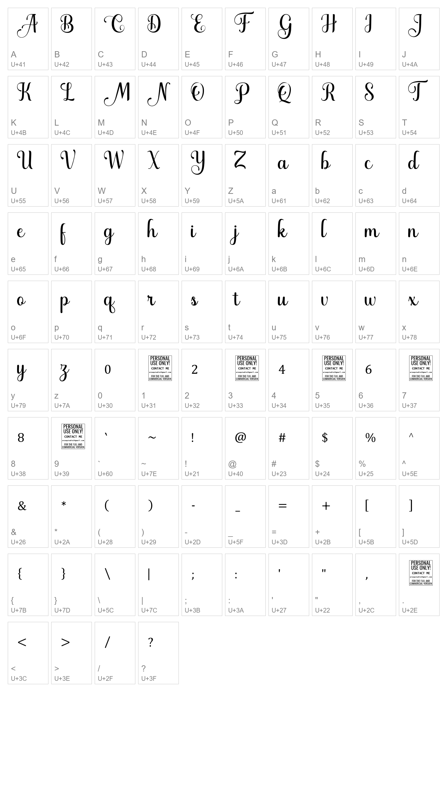 Character Map Image