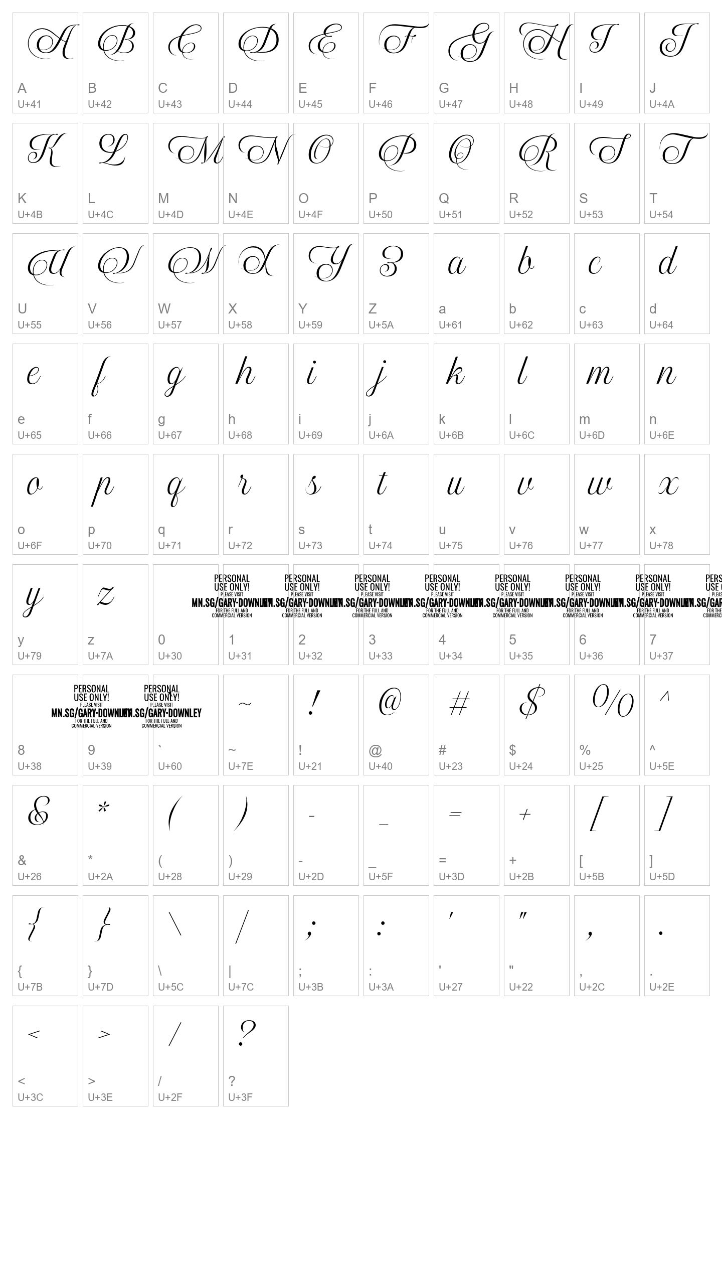 Character Map Image