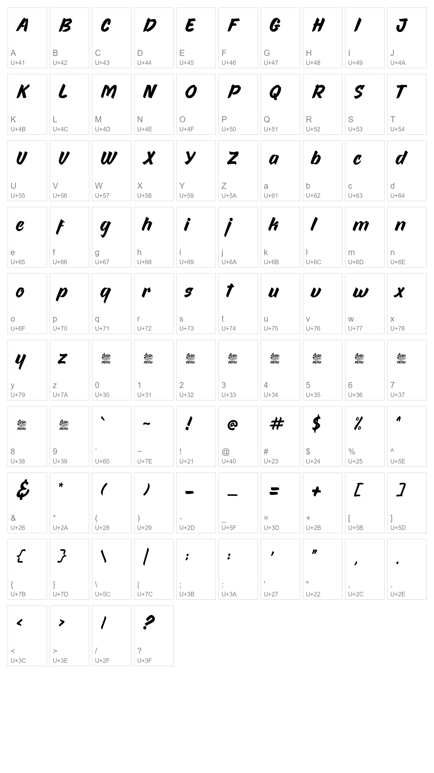 Character Map Image