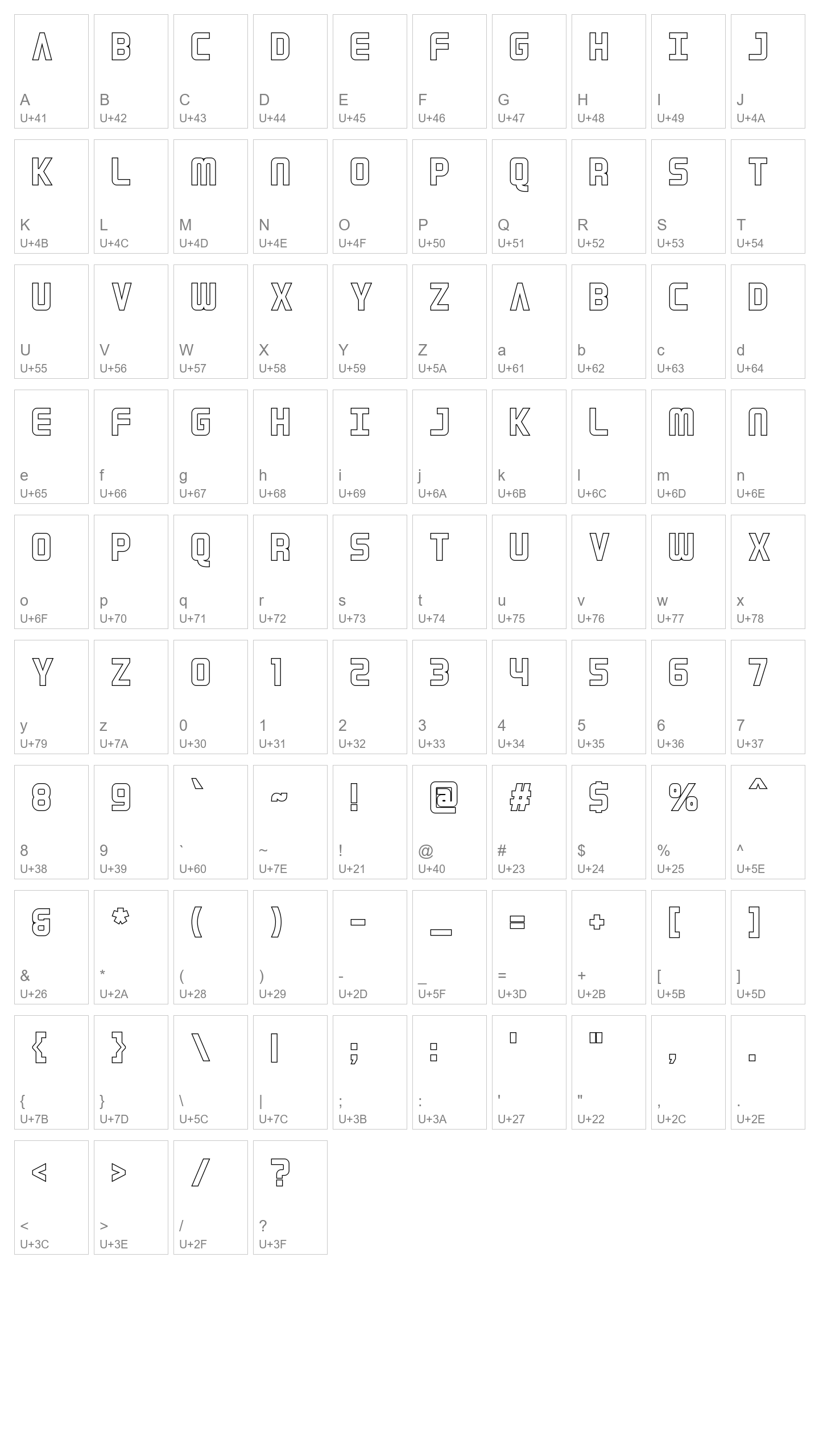 Character Map Image