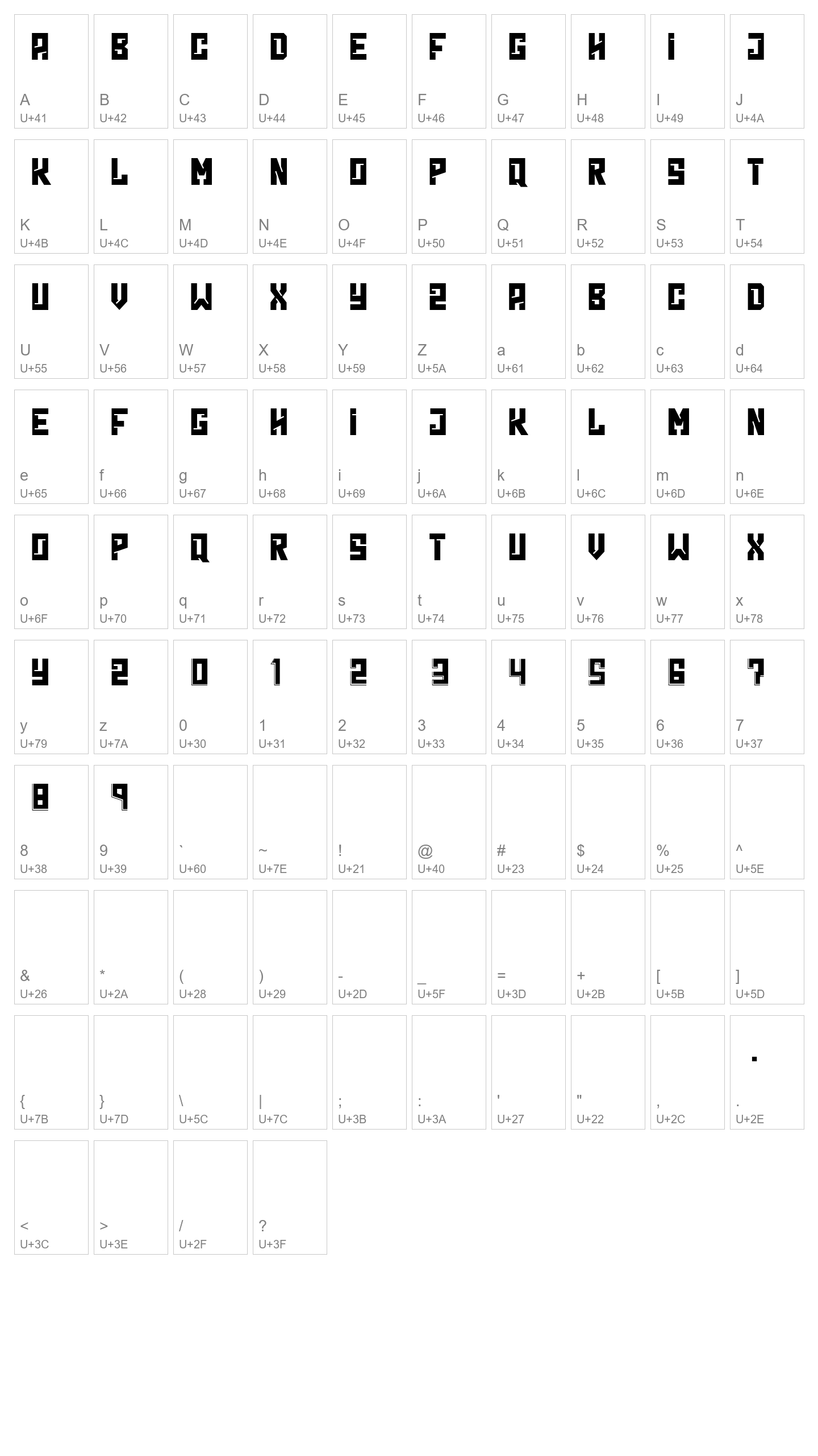 Character Map Image