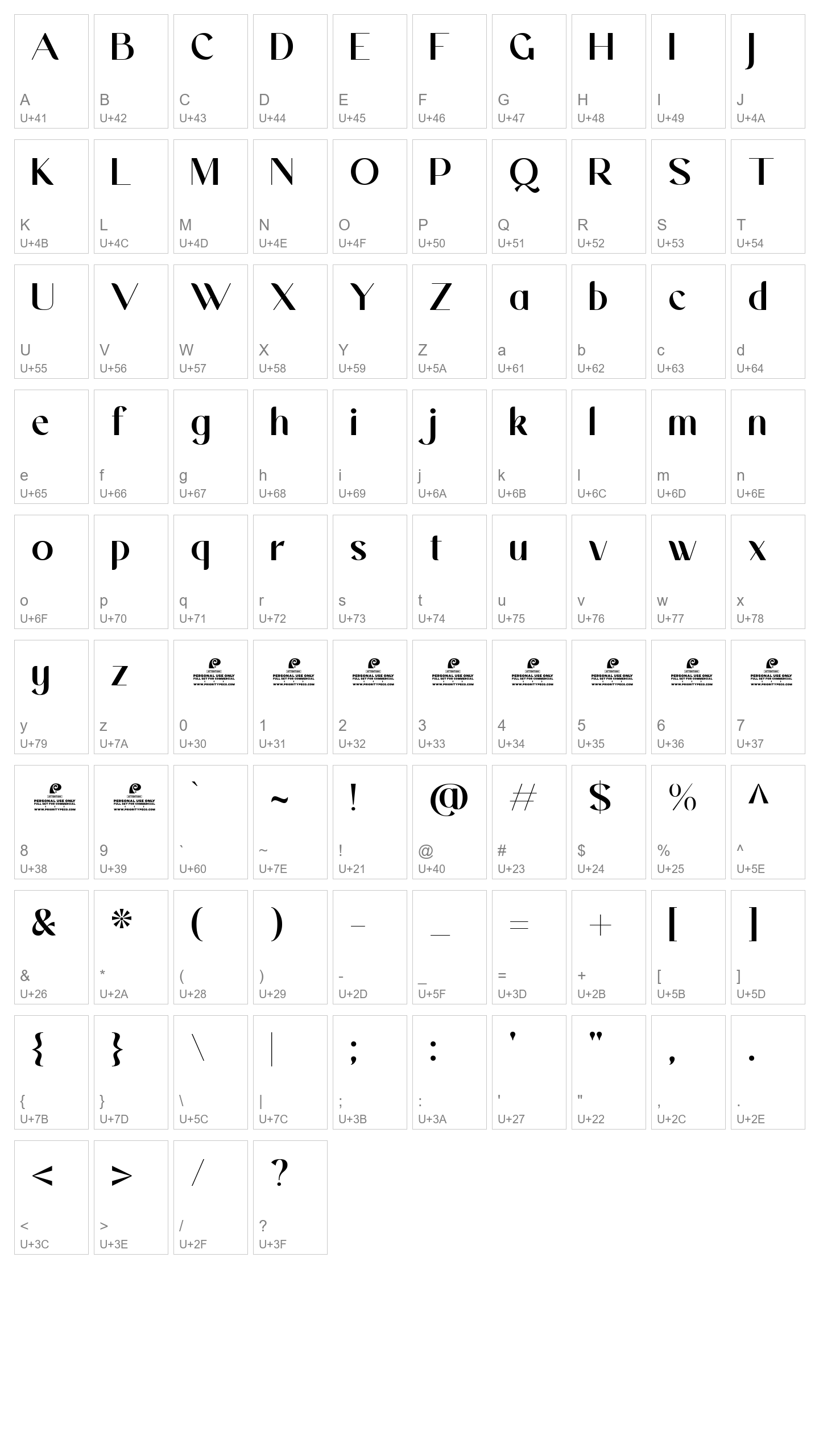 Character Map Image