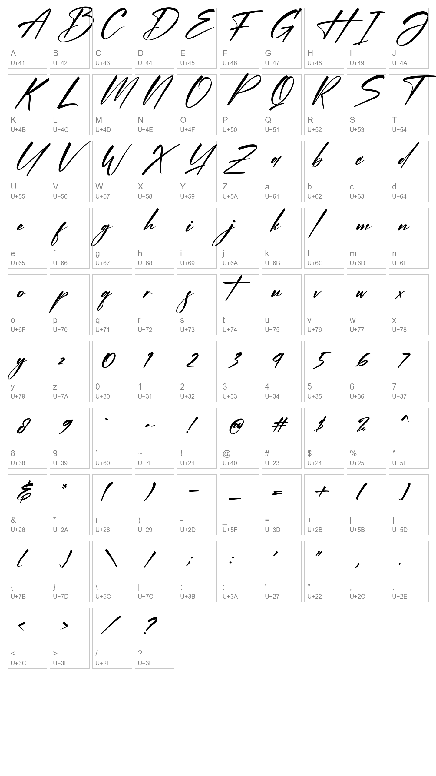 Character Map Image