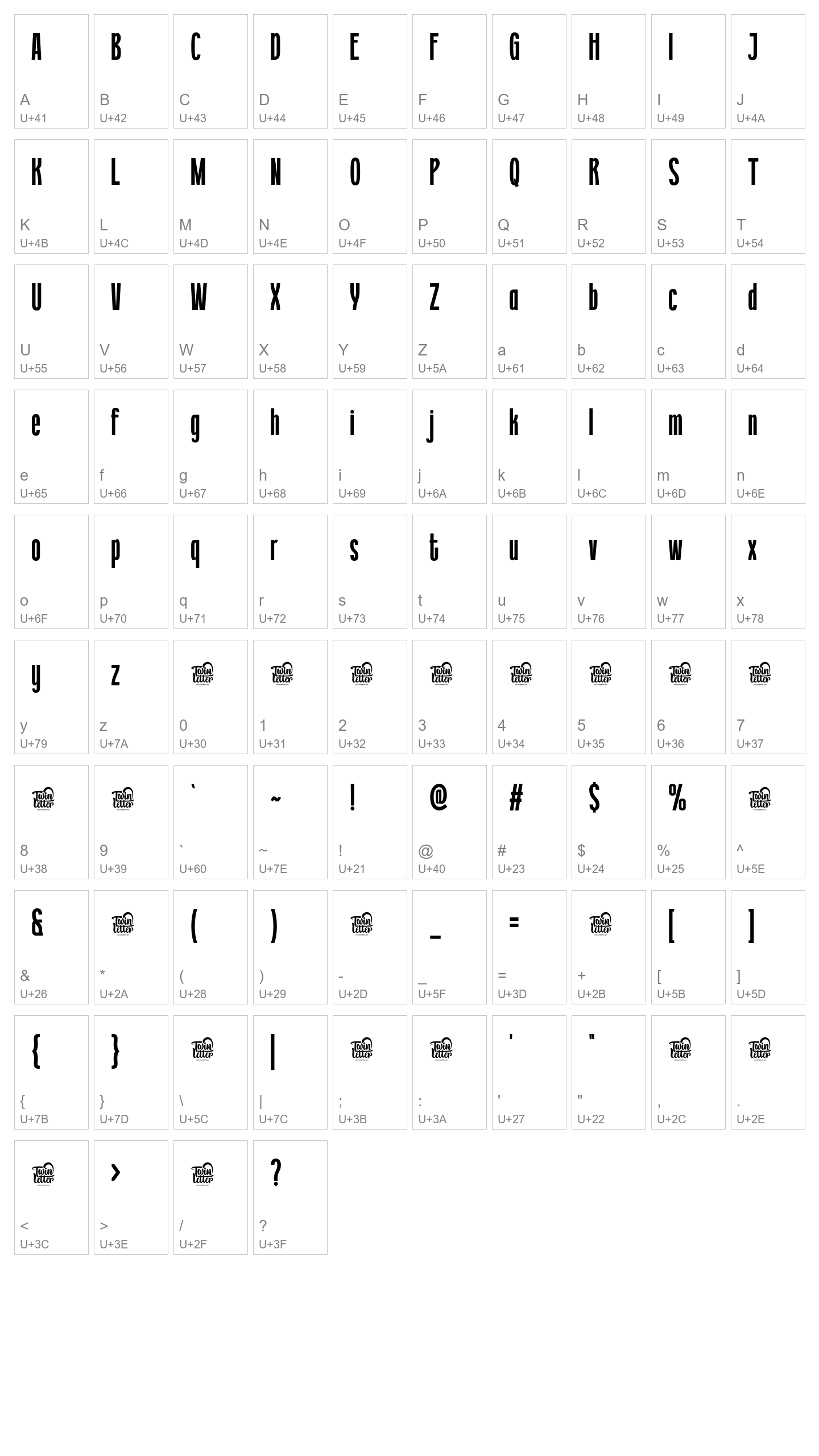 Character Map Image