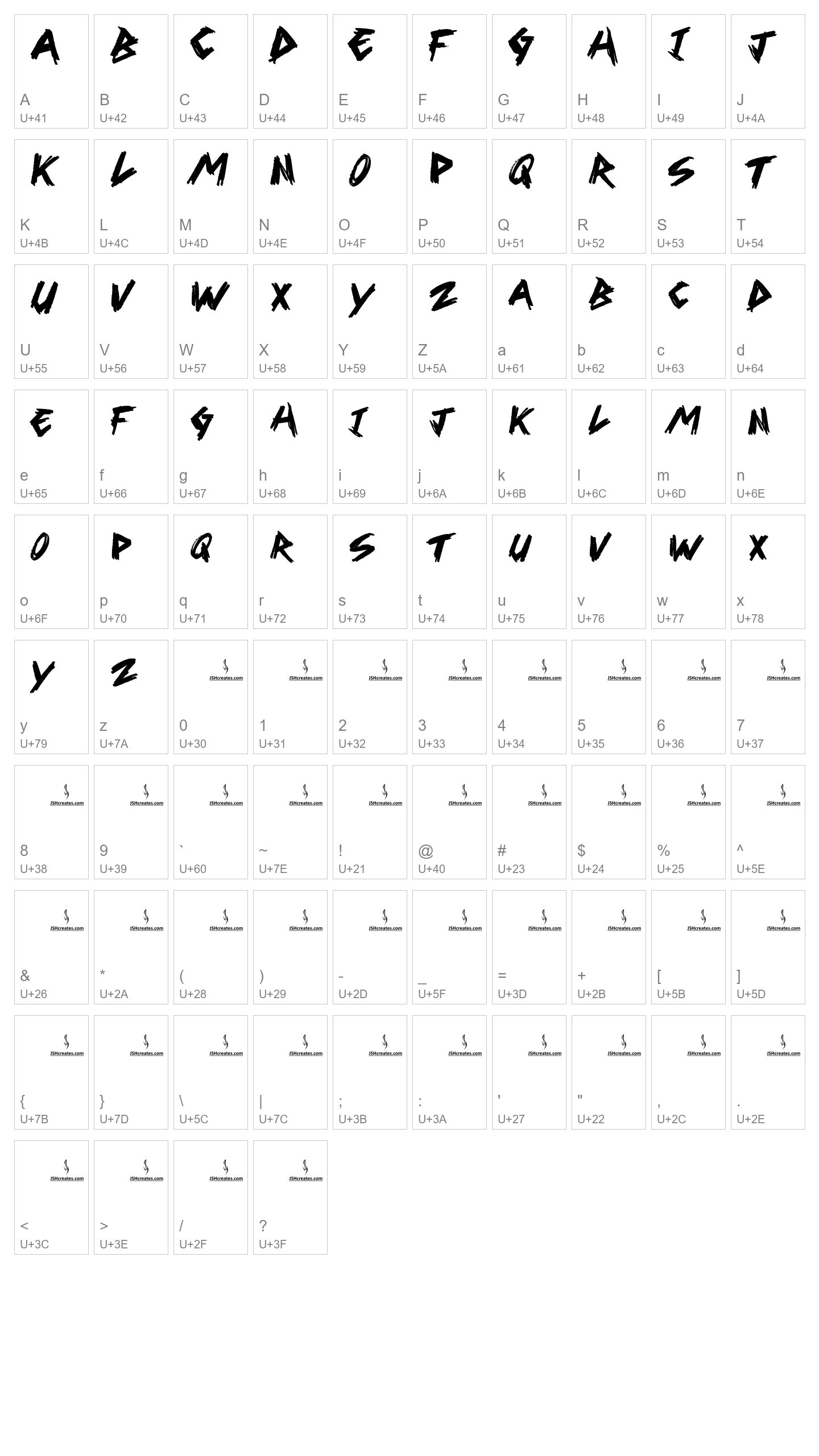 Character Map Image