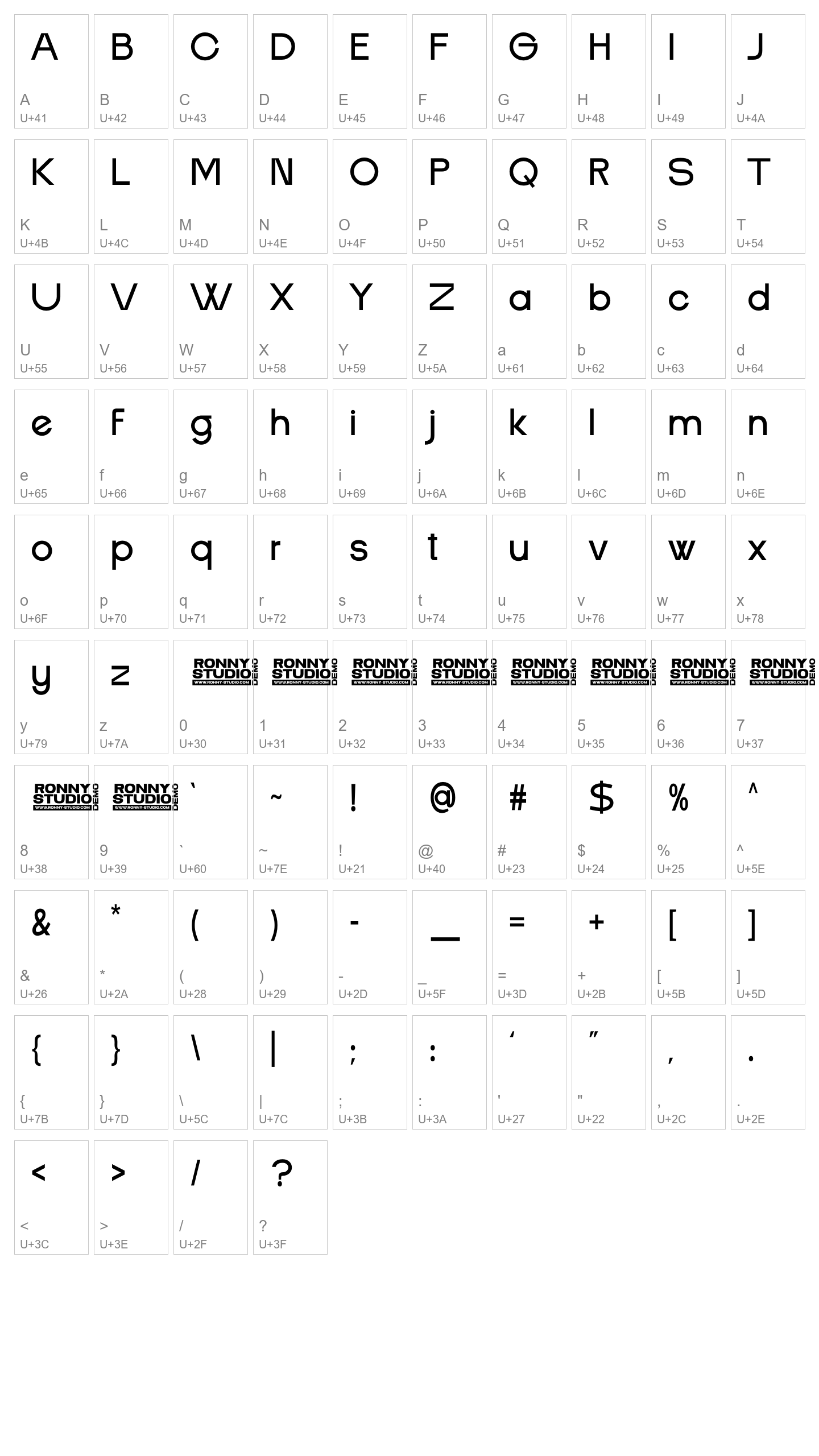 Character Map Image