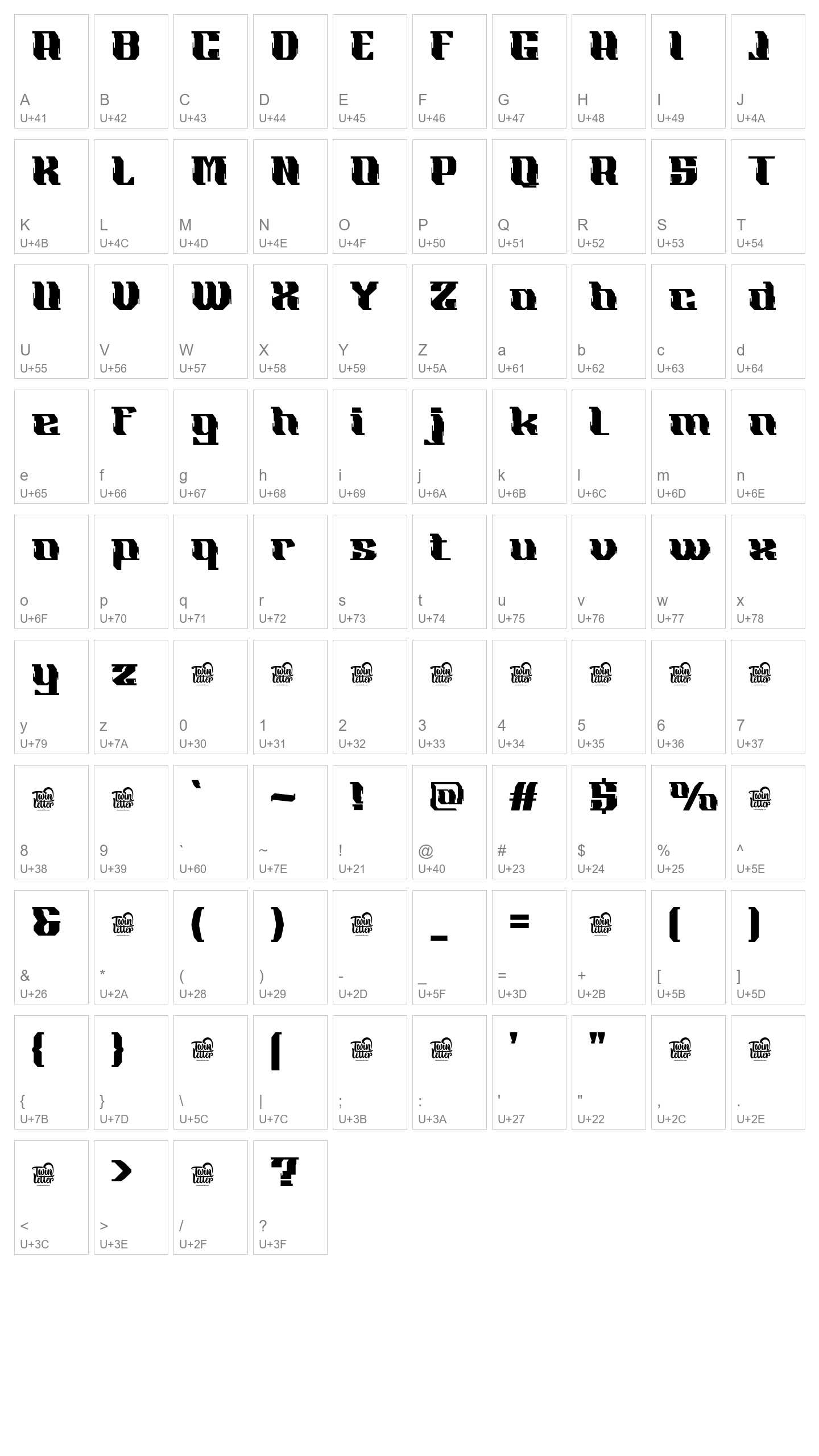 Character Map Image