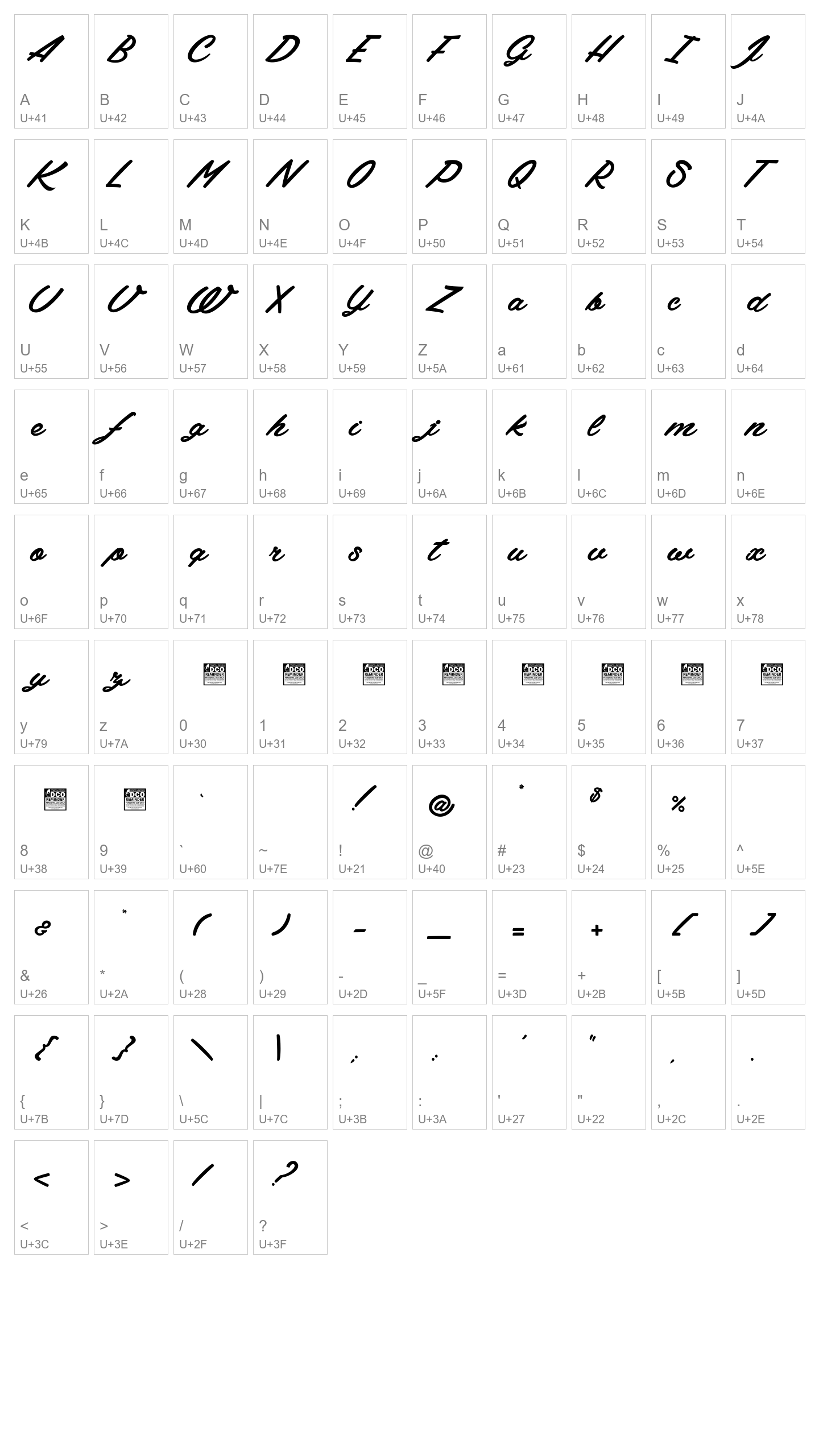 Character Map Image