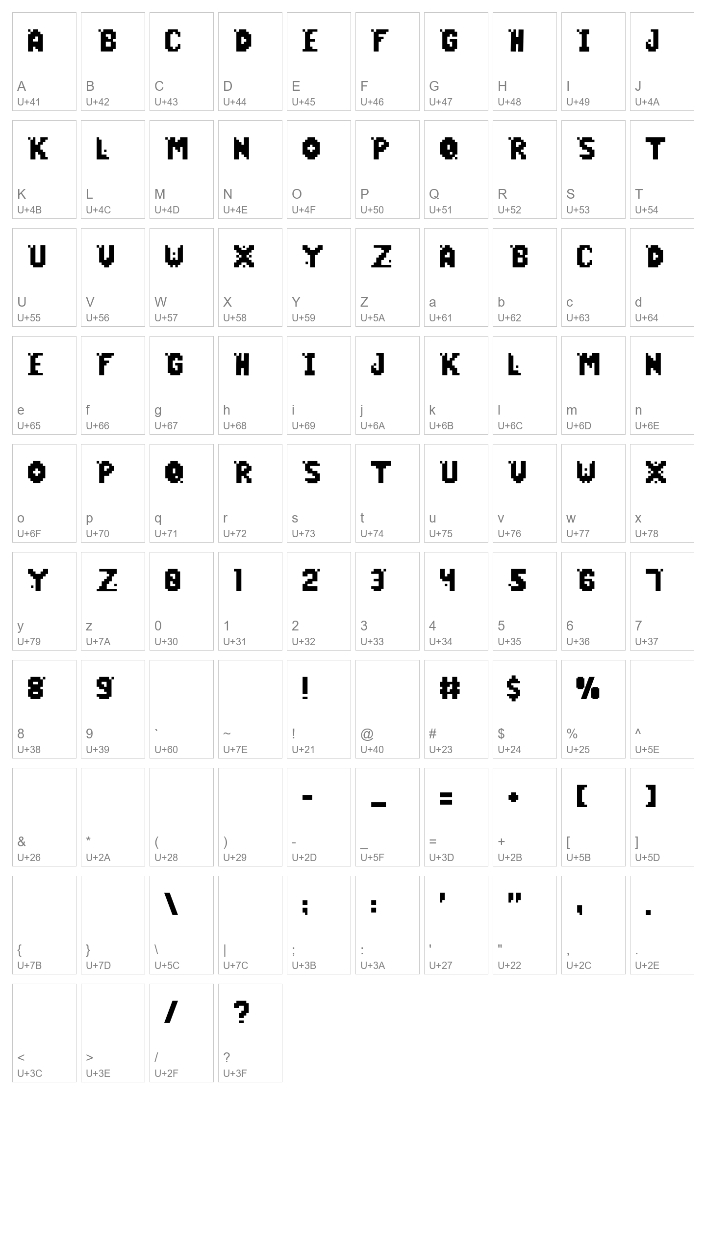 Character Map Image