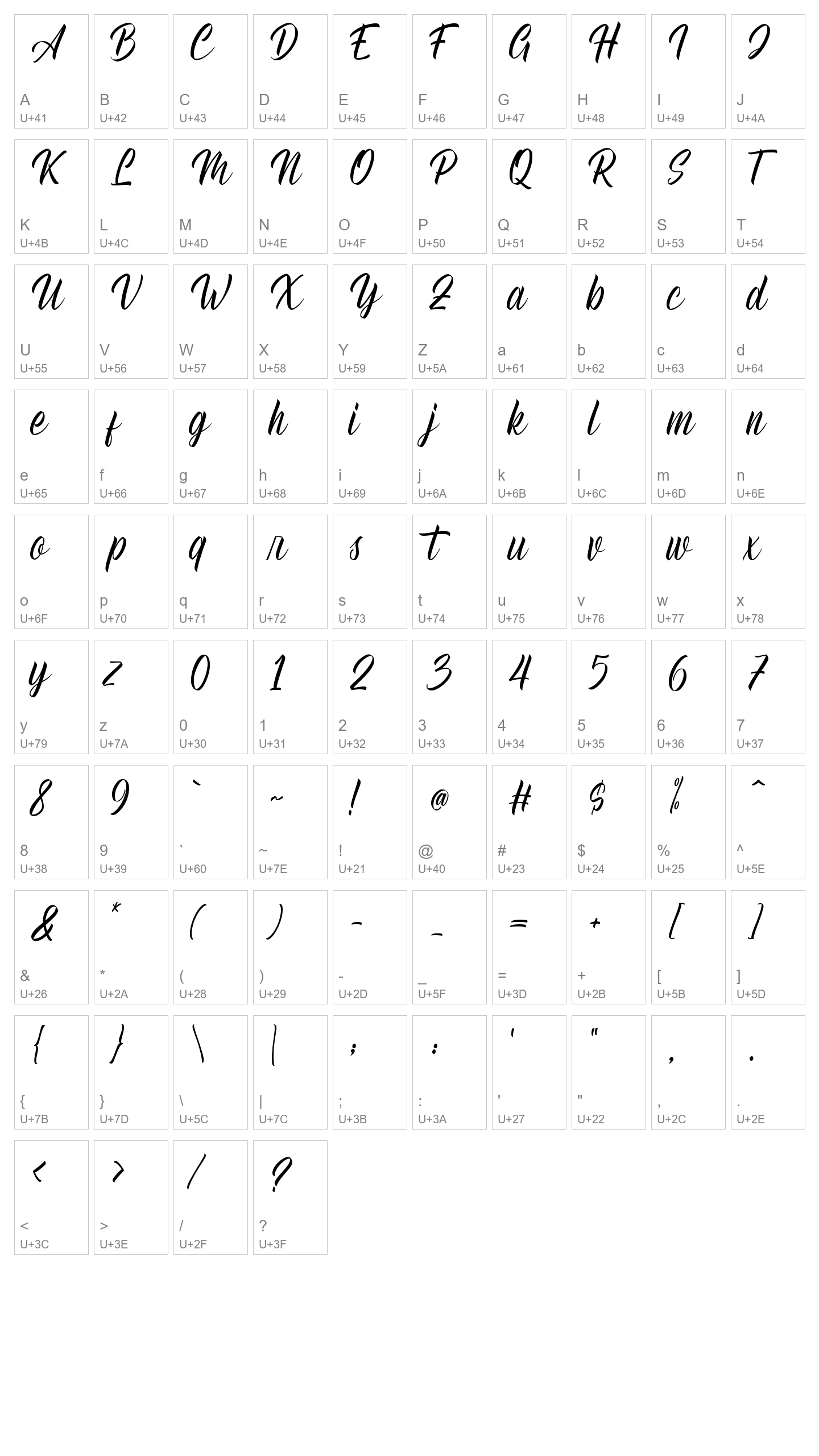 Character Map Image