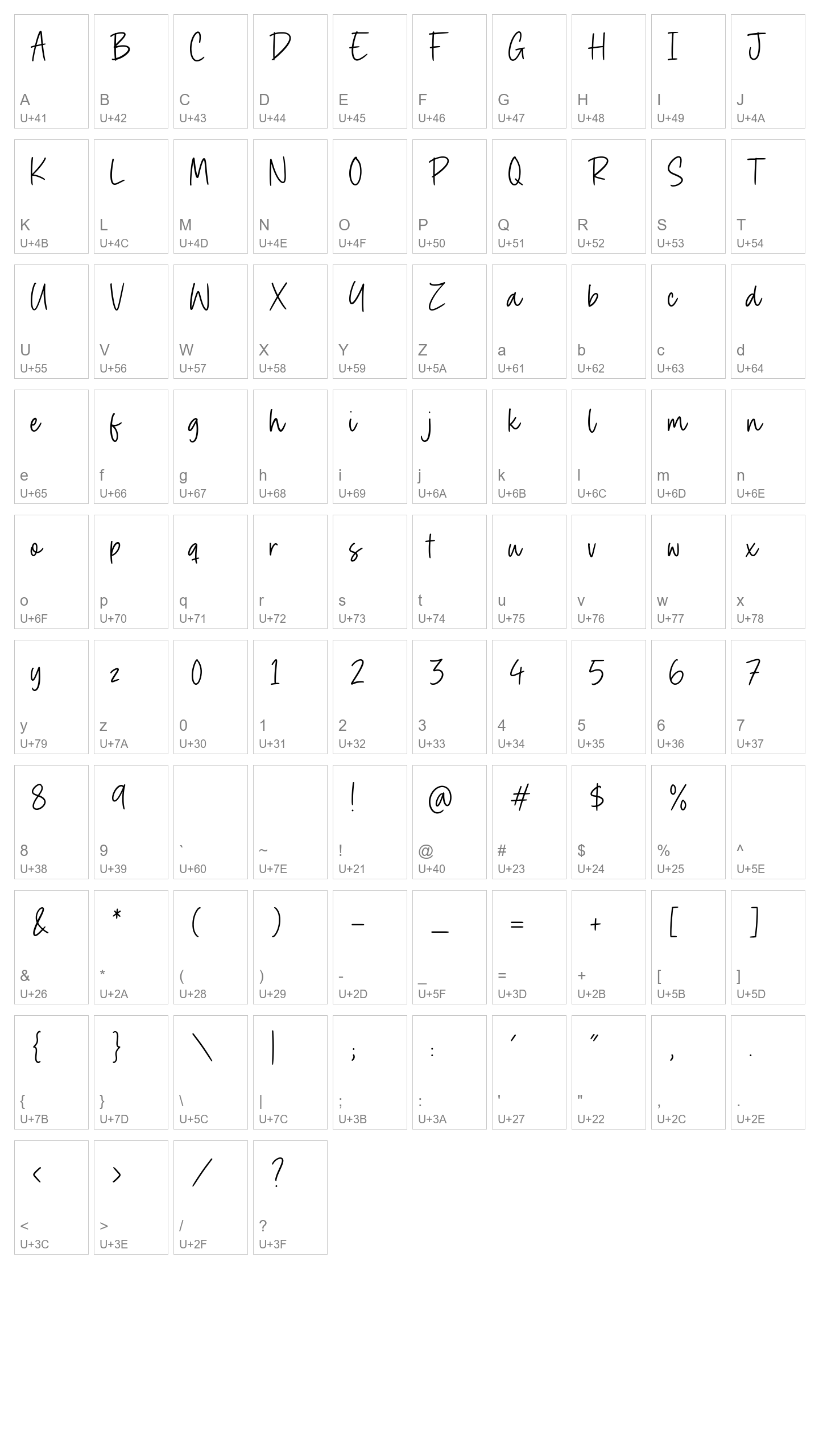 Character Map Image