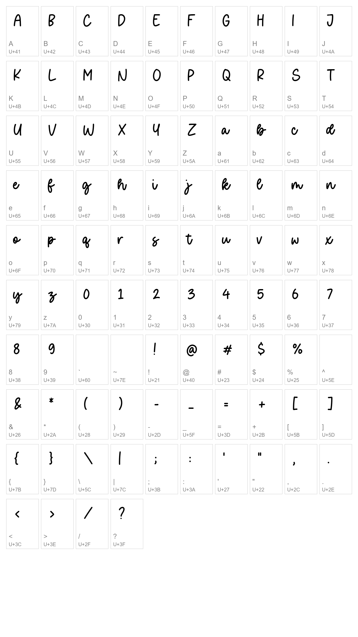 Character Map Image