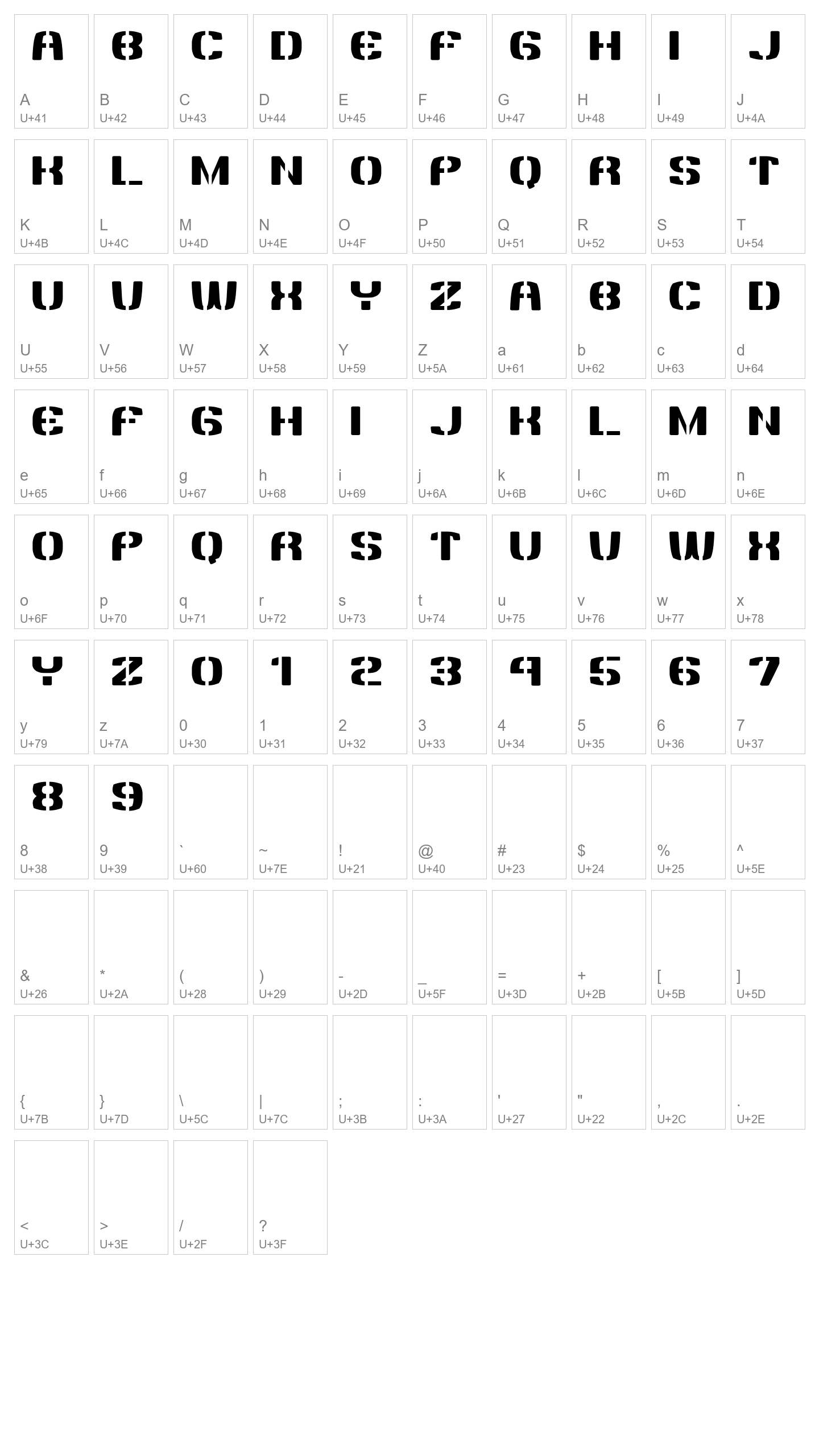 Character Map Image