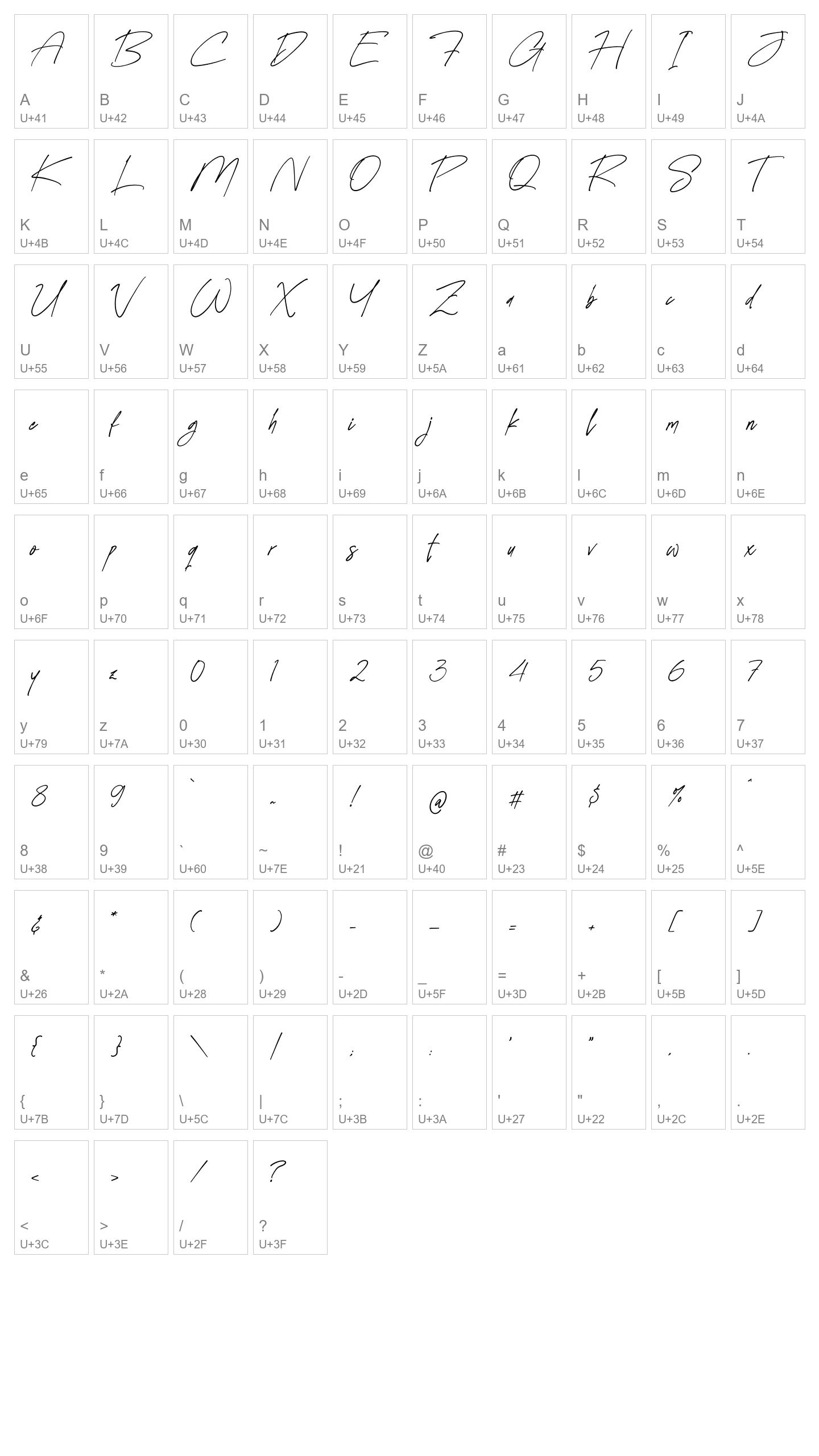Character Map Image