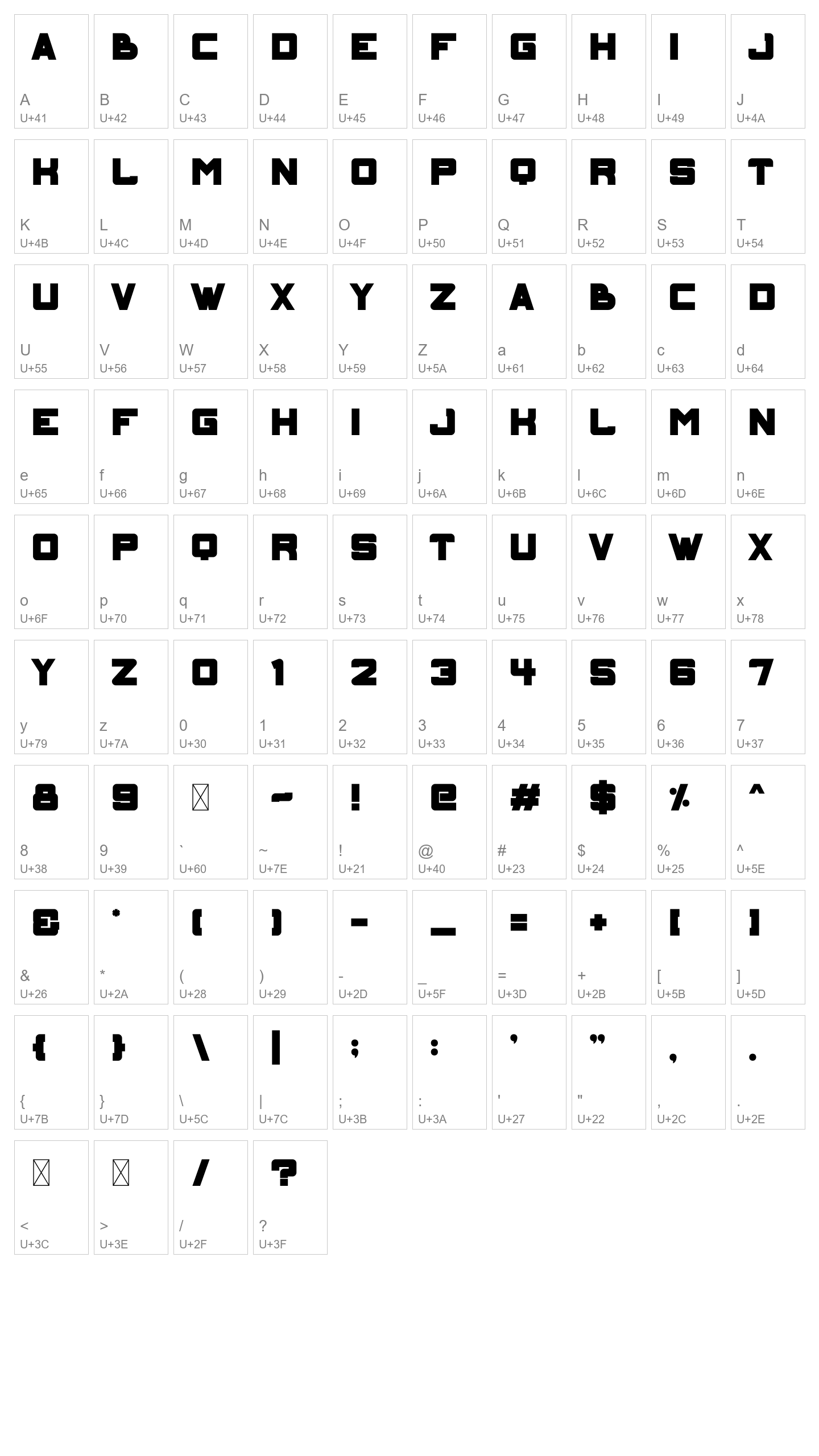 Character Map Image