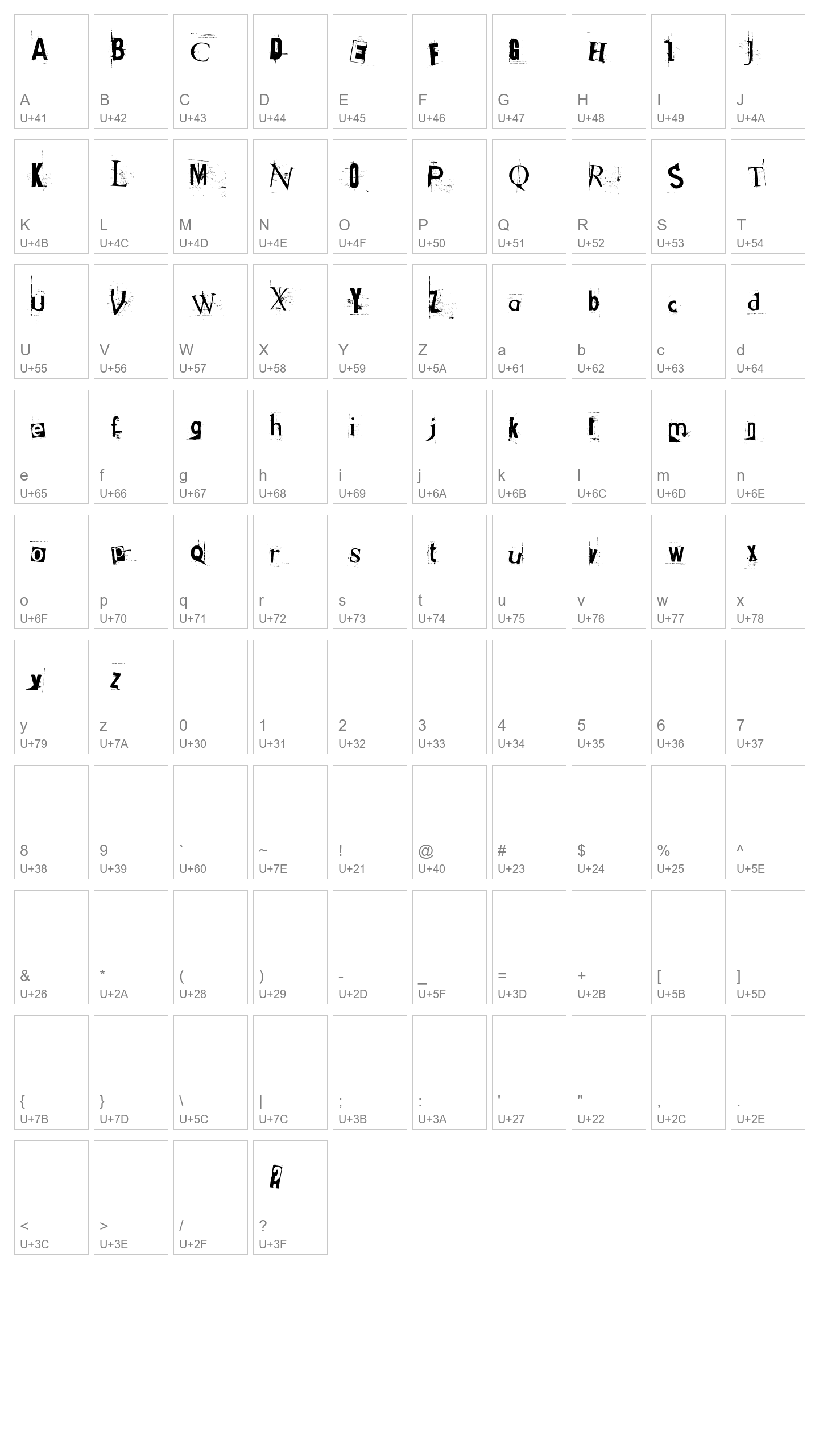 Character Map Image